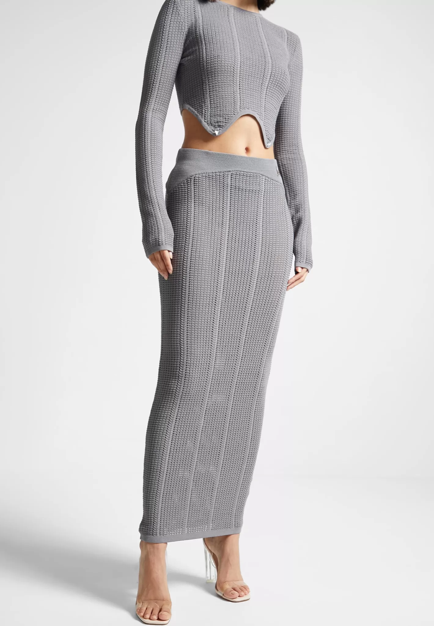2-in-1 Long Sleeve Knitted Midaxi Dress - -Manière De Voir Best Sale
