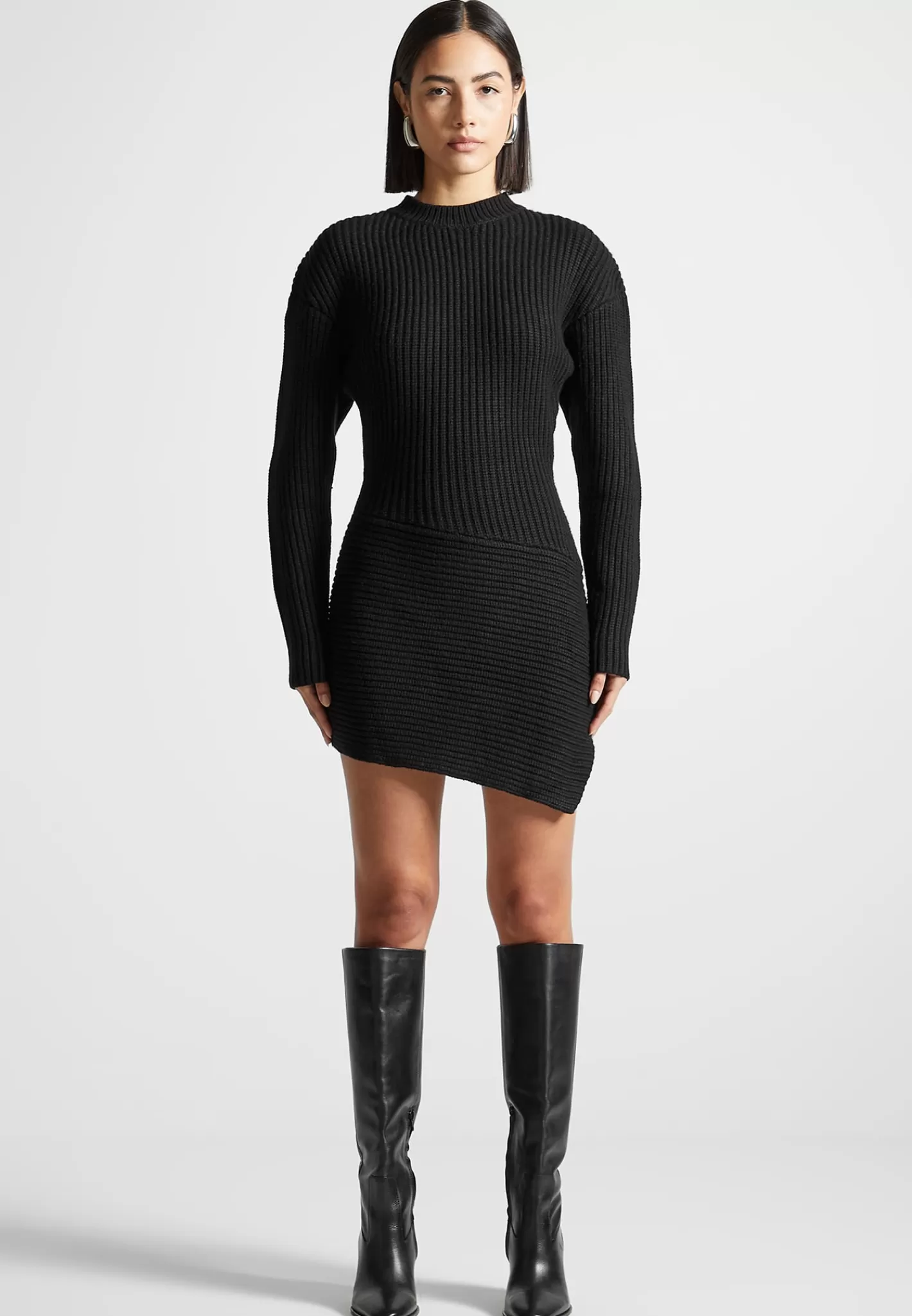 Asymmetric Knit Jumper Dress - -Manière De Voir Discount
