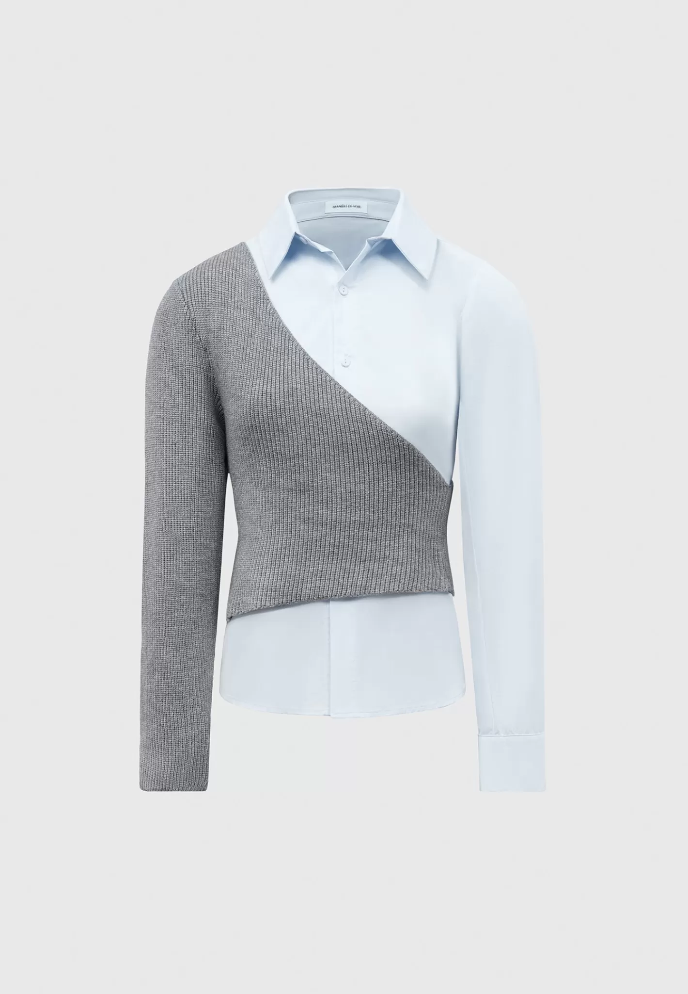 Asymmetric Knitted Overlay Shirt - -Manière De Voir Shop