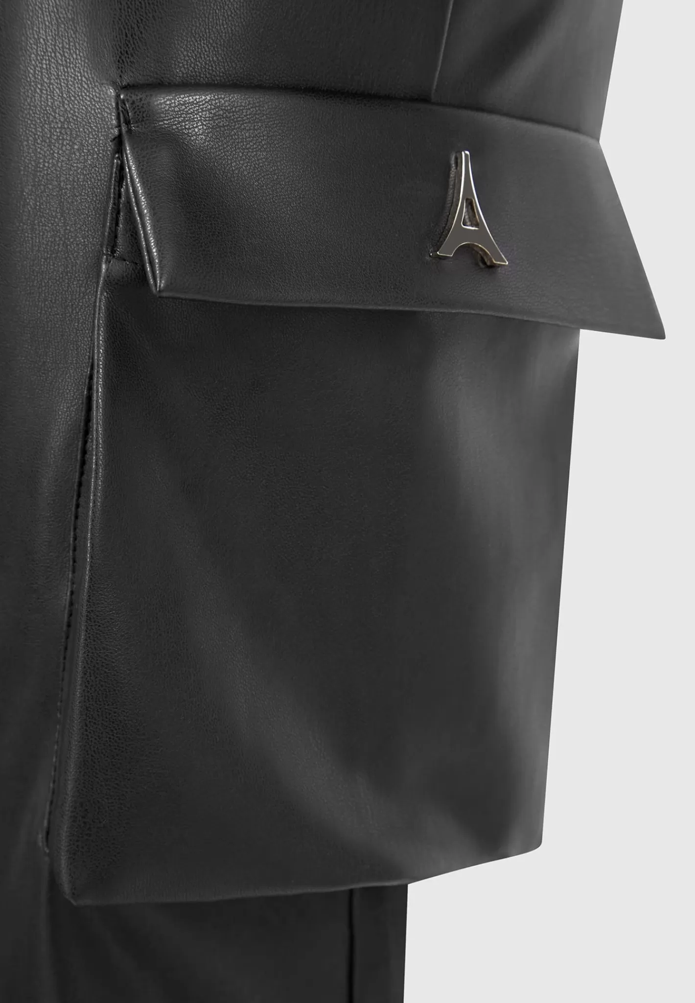 Bandage and Vegan Leather Racer Neck Cargo Pocket Jumpsuit - -Manière De Voir Online