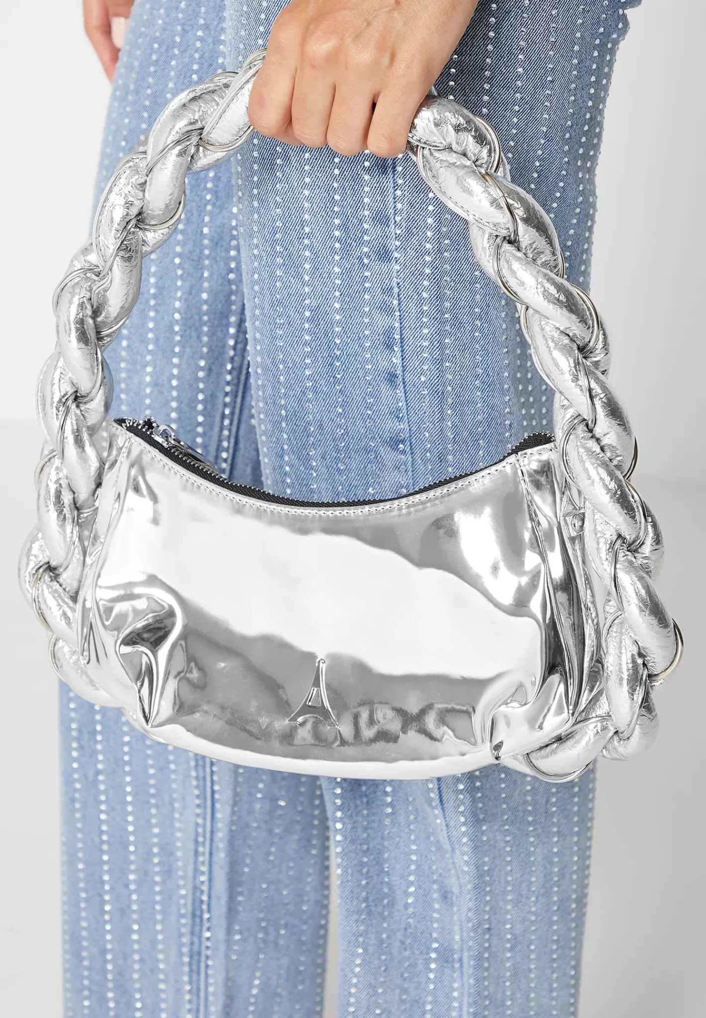Chain Plaited Rope Handbag - Chrome-Manière De Voir Online