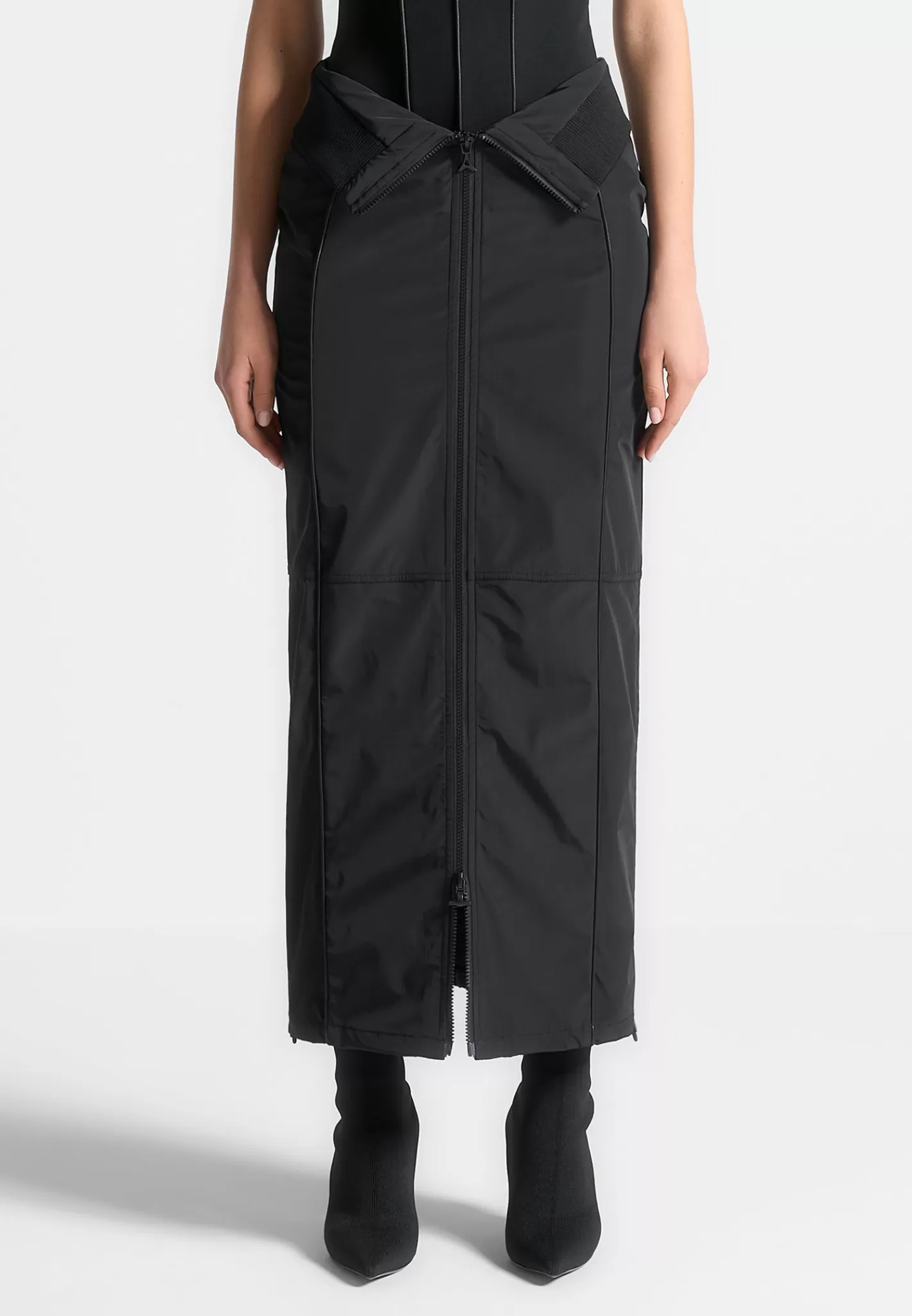 Contour Nylon Midaxi Skirt - -Manière De Voir Fashion