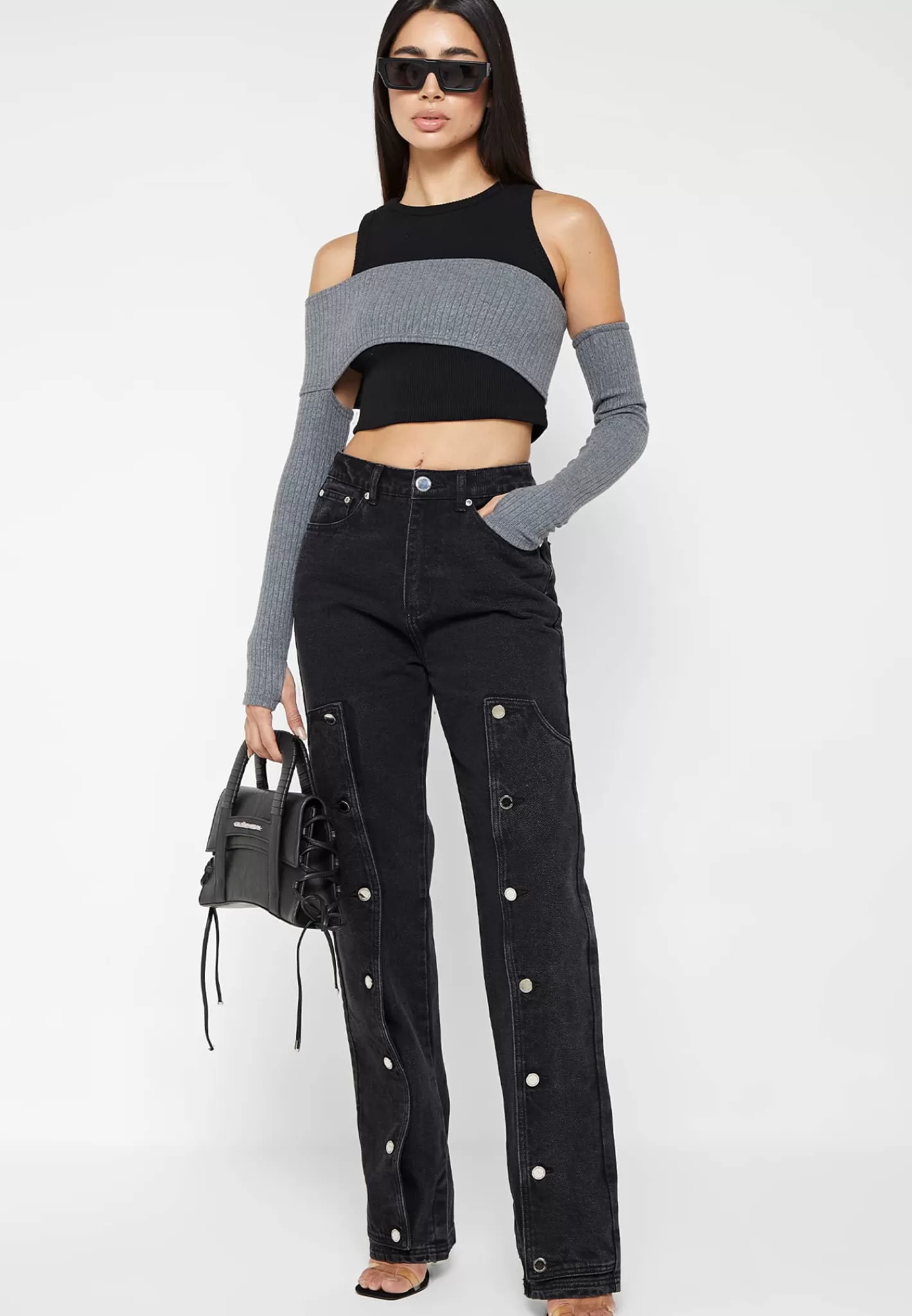 Crop Top with Knitted Overlay - -Manière De Voir Sale