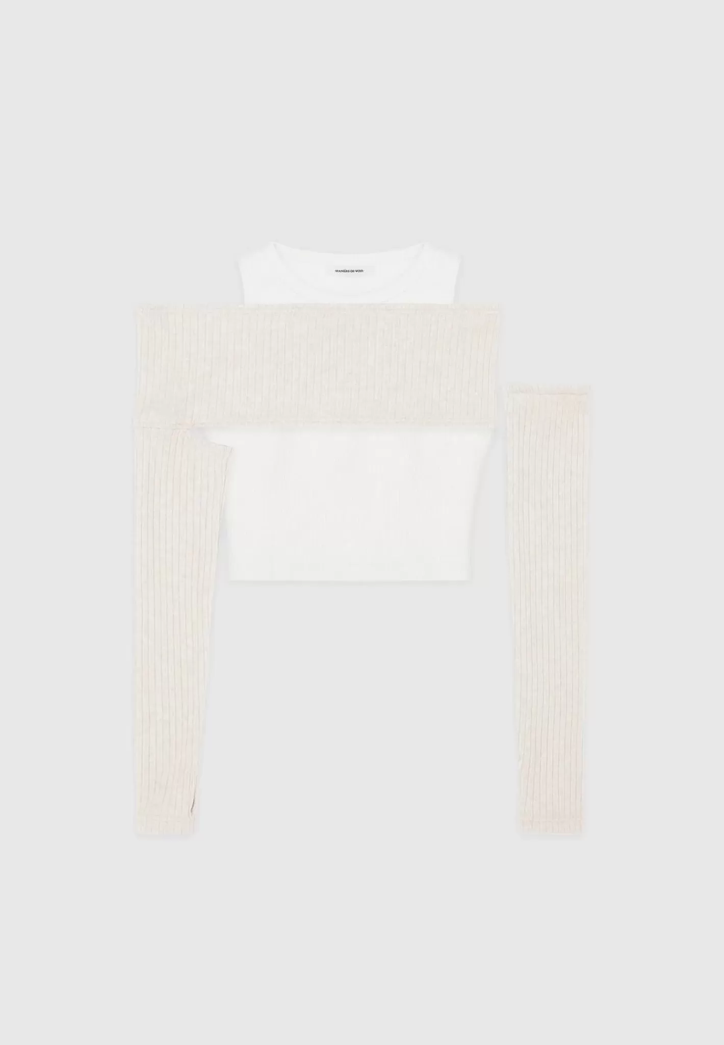 Crop Top with Knitted Overlay - -Manière De Voir Store