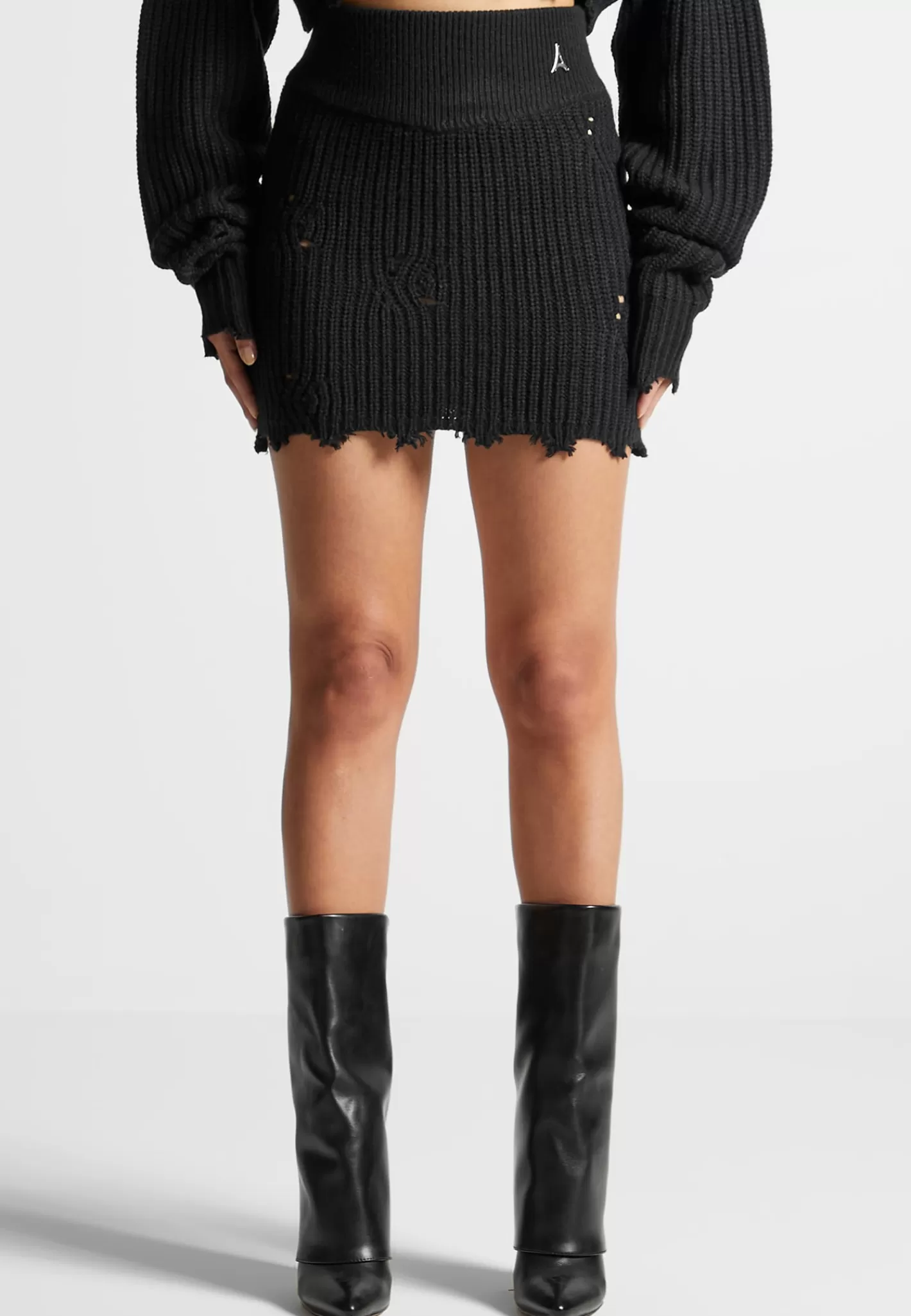 Distressed Knit Mini Skirt - -Manière De Voir Outlet