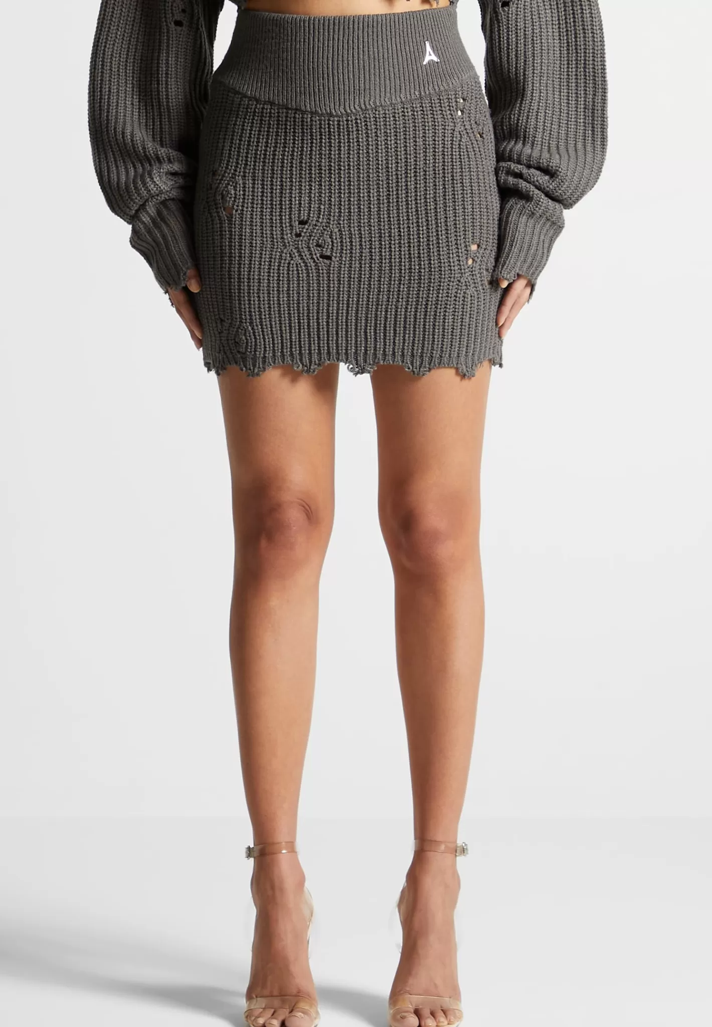 Distressed Knit Mini Skirt - -Manière De Voir Clearance