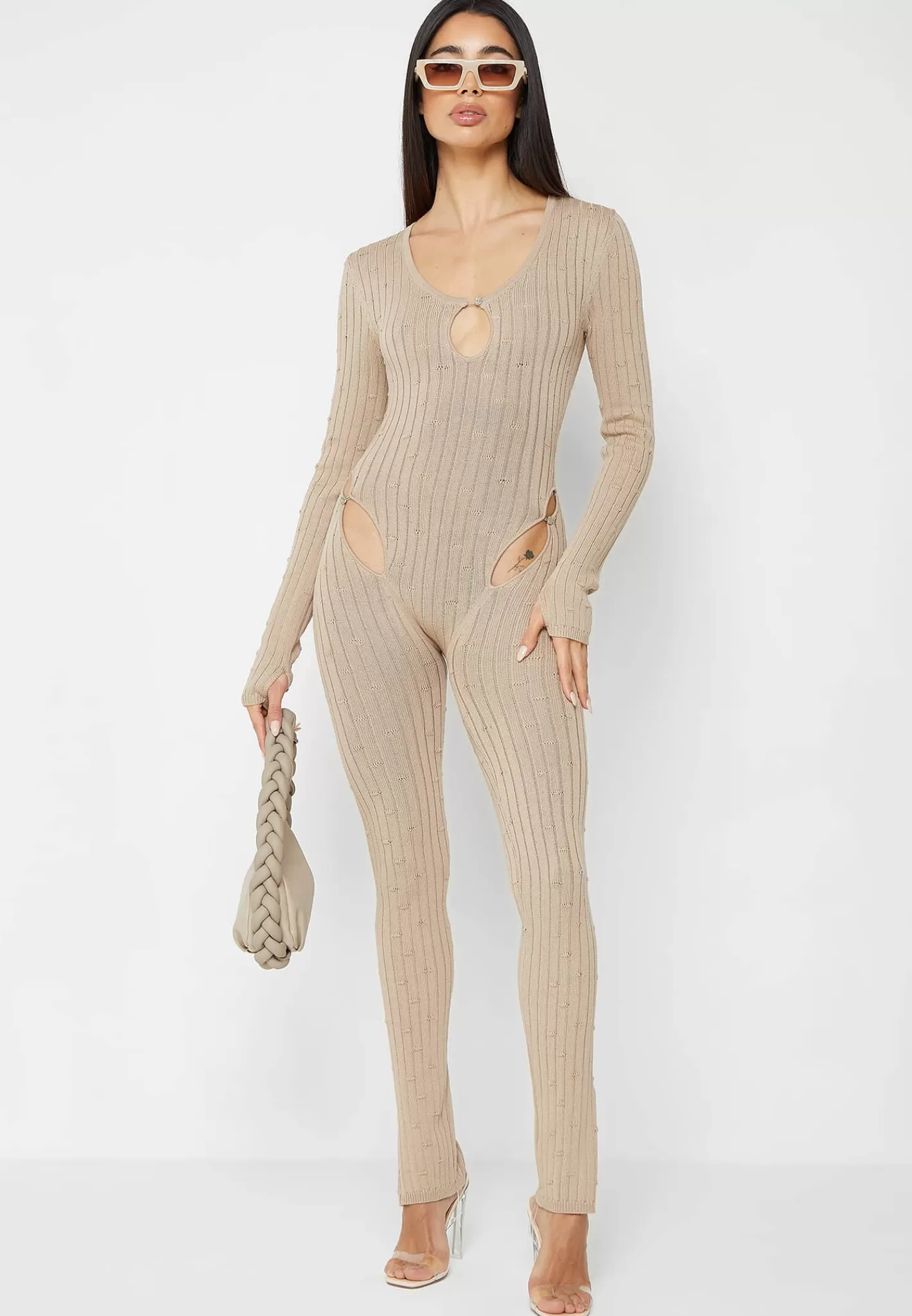 Distressed Knitted Cut Out Jumpsuit - -Manière De Voir Sale