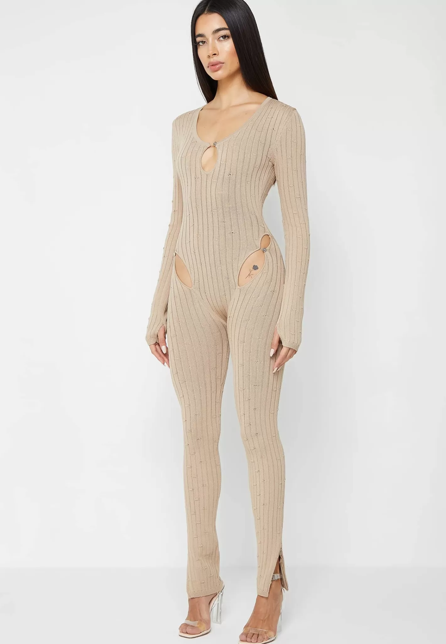 Distressed Knitted Cut Out Jumpsuit - -Manière De Voir Sale