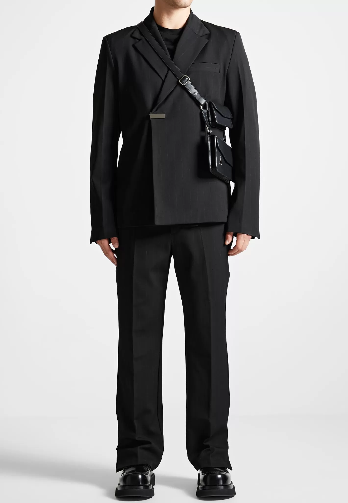 Double Breasted Pinstripe Suit Jacket - -Manière De Voir Online