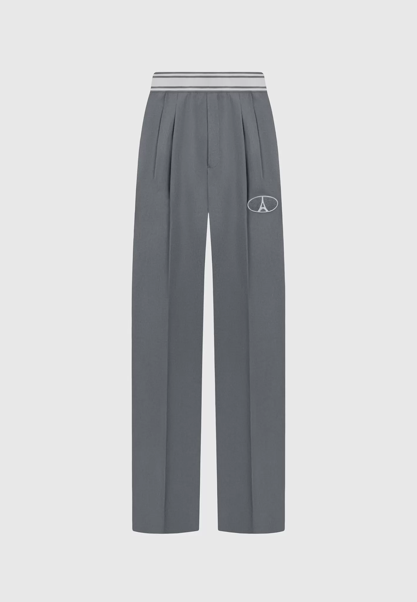 Elasticated Signature Pleated Trousers - Dark Grey-Manière De Voir Flash Sale