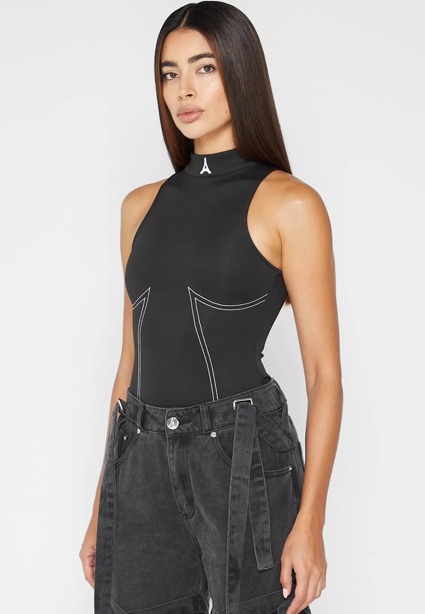 High Neck Racer Bodysuit - -Manière De Voir Clearance