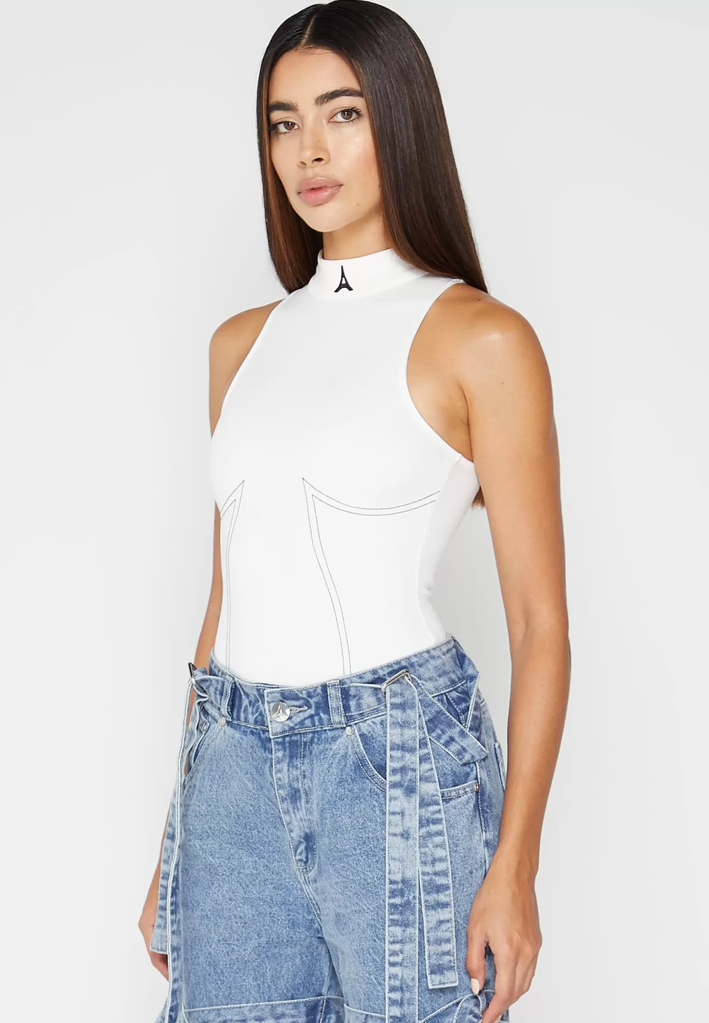 High Neck Racer Bodysuit - -Manière De Voir Outlet