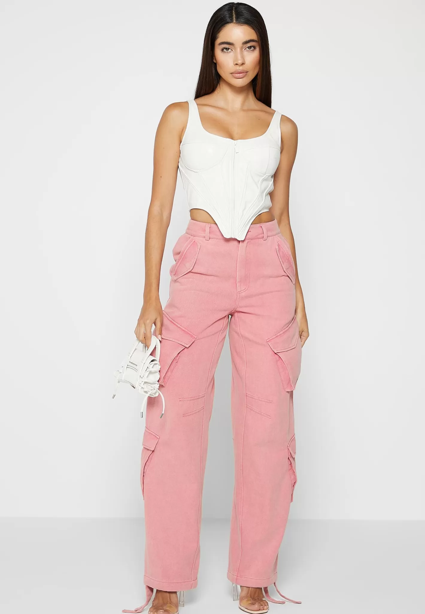 High Waisted Cargo Pants - Wash-Manière De Voir Store