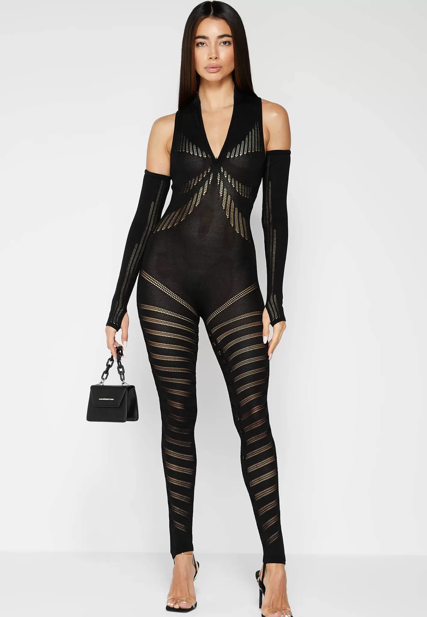 Knitted Contour Jumpsuit with Sleeves - -Manière De Voir Fashion