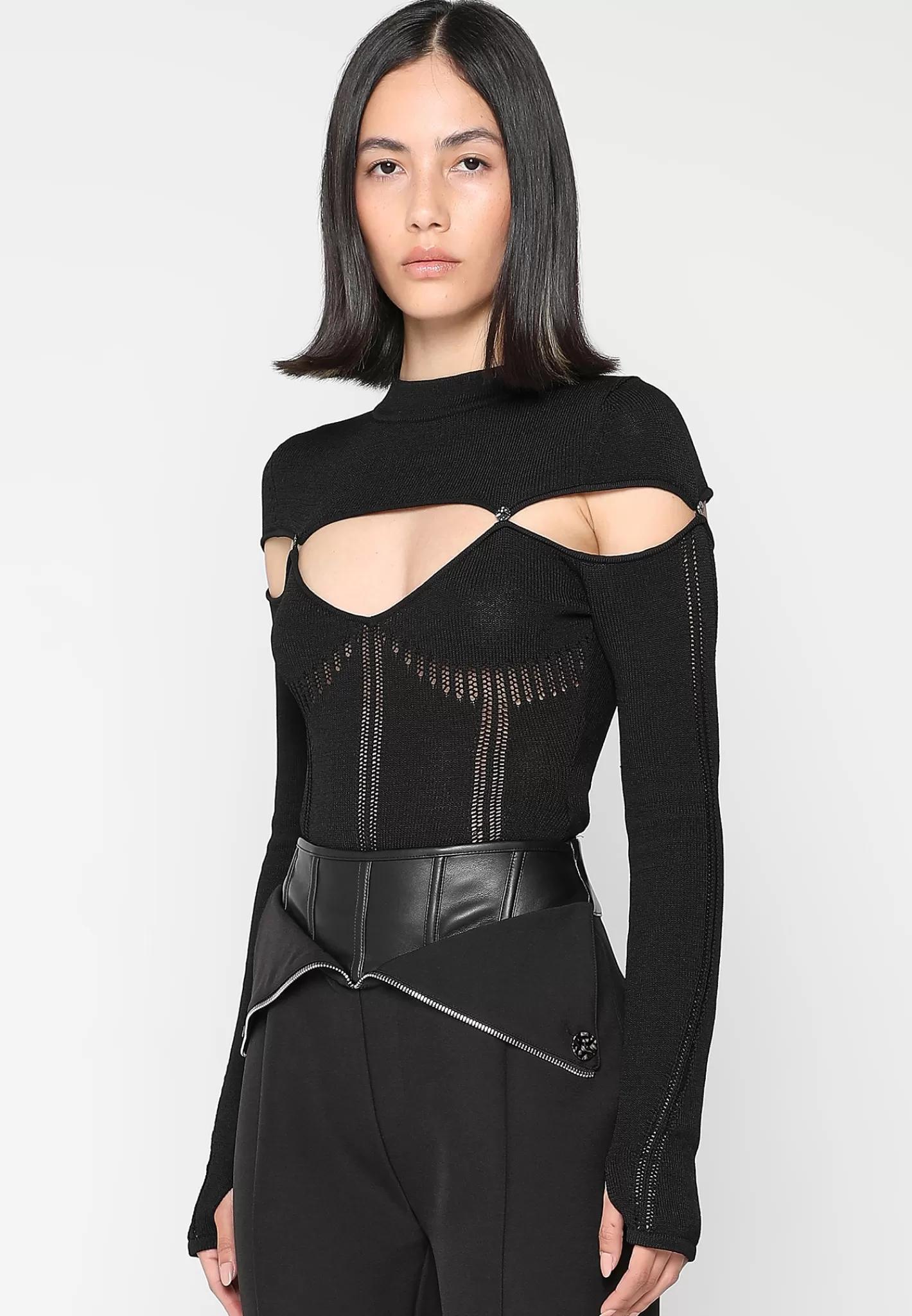 Knitted Cut Out Bodysuit - -Manière De Voir Store