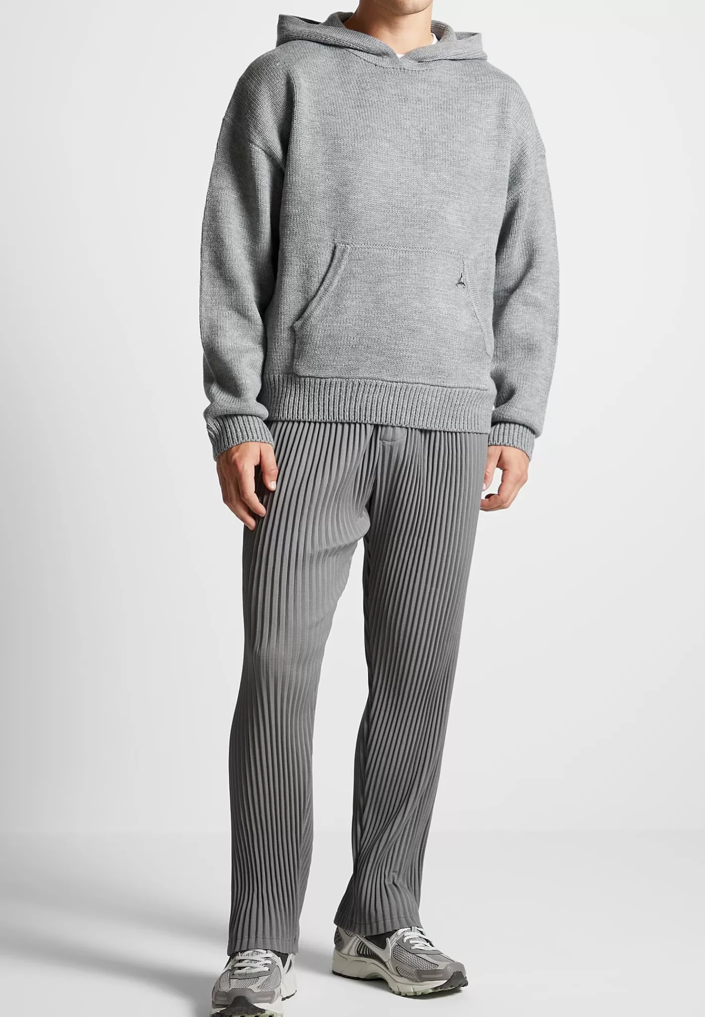 Knitted Hoodie - Light Grey Marl-Manière De Voir Fashion