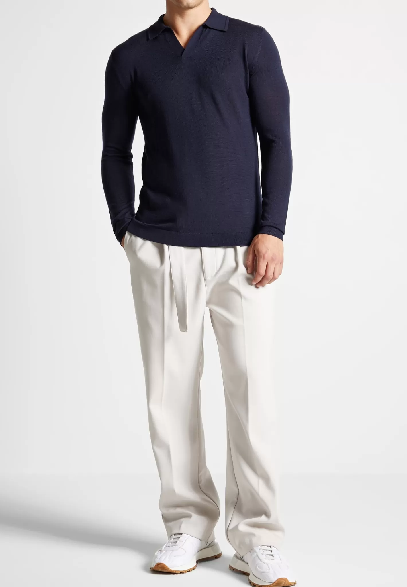 Merino Wool Long Sleeve Revere Polo Shirt - -Manière De Voir Best Sale