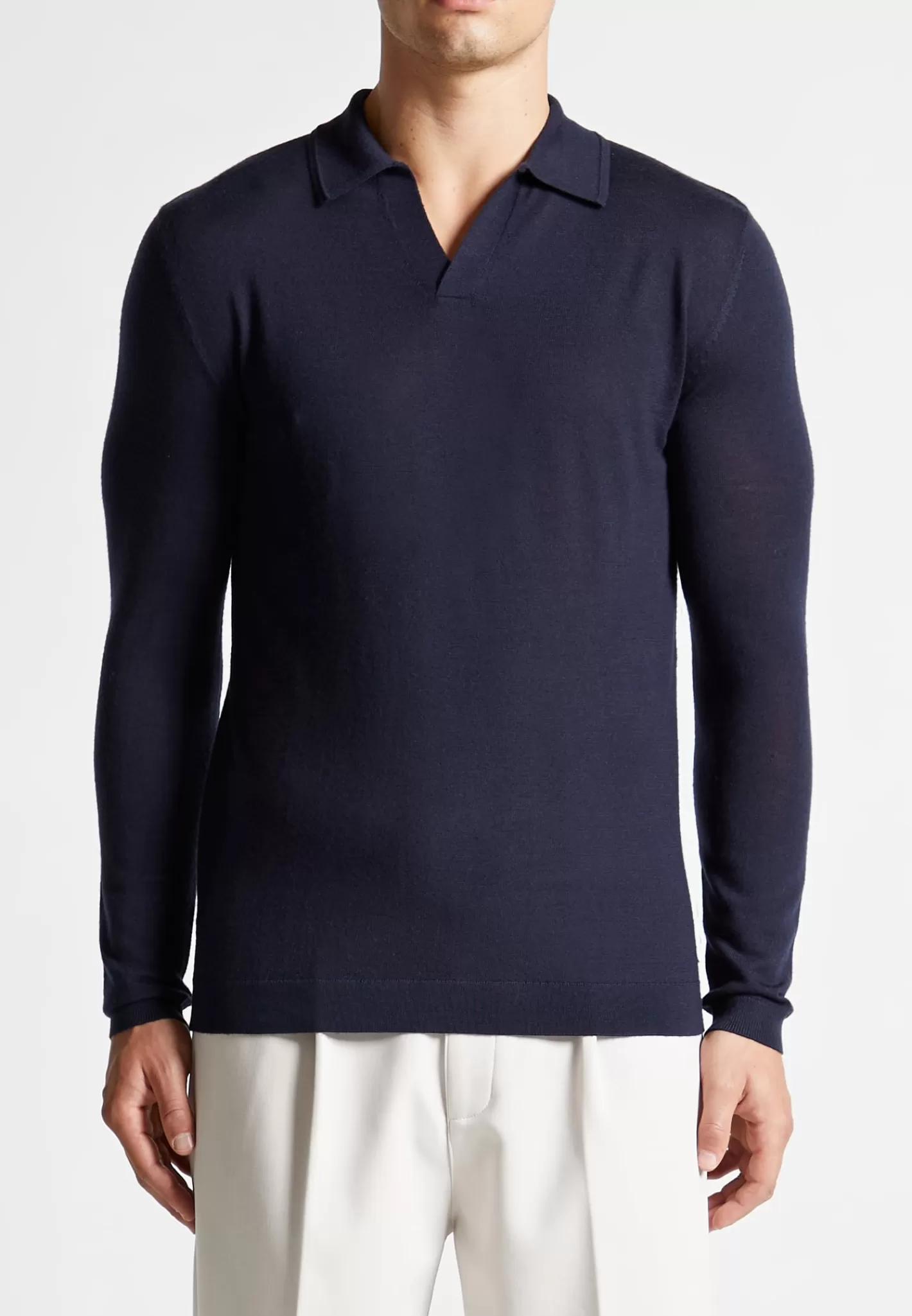 Merino Wool Long Sleeve Revere Polo Shirt - -Manière De Voir Best Sale