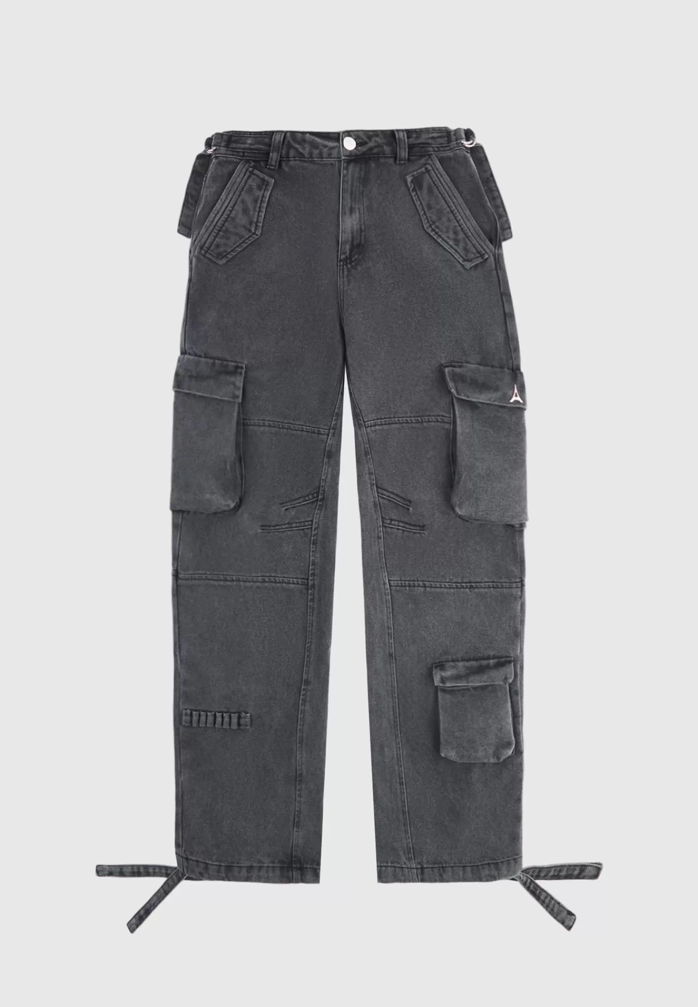Mid Rise Cargo Pants - Washed Grey-Manière De Voir Cheap