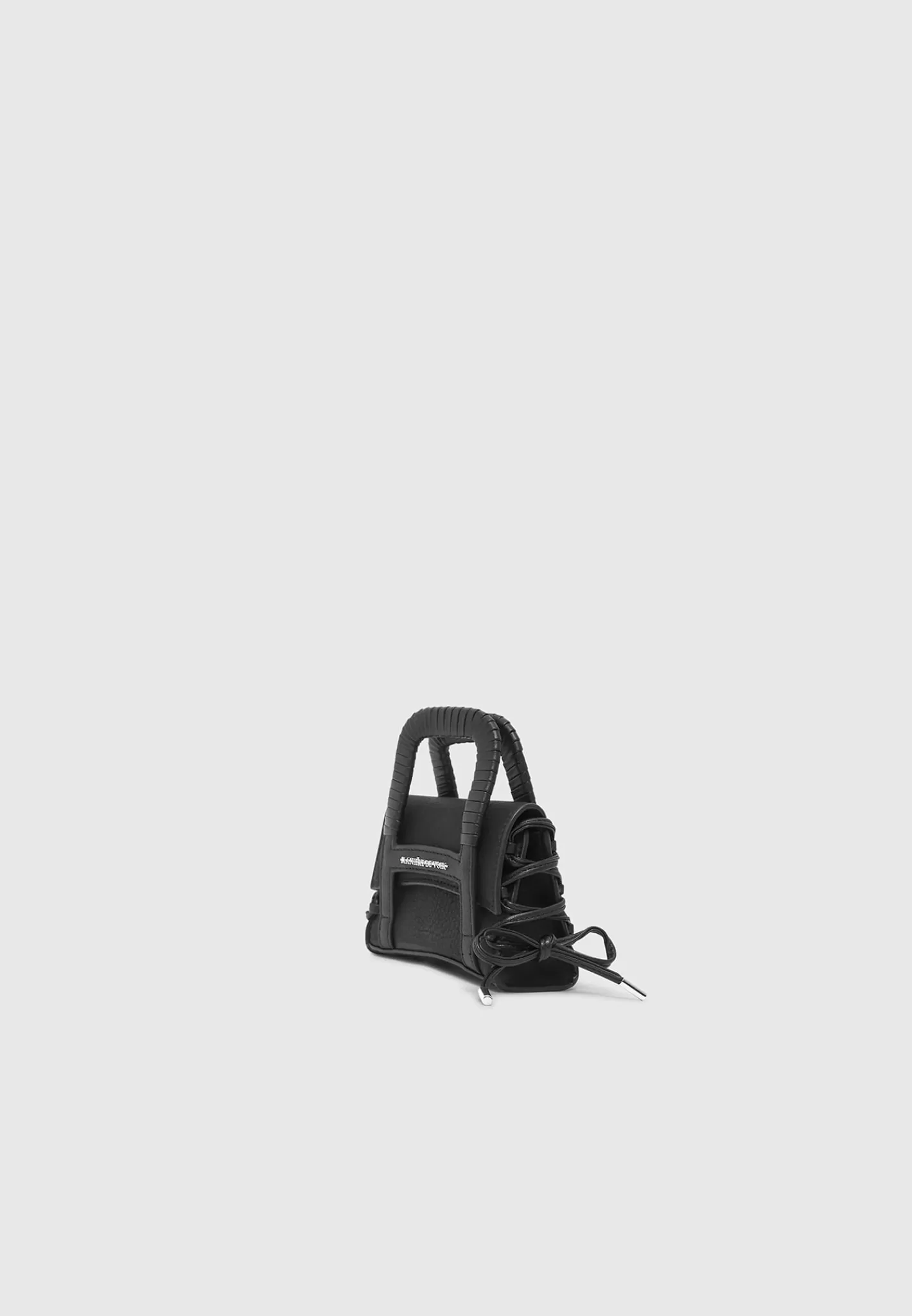 Miniature Caged Vegan Leather Lace Up Bag - -Manière De Voir Flash Sale