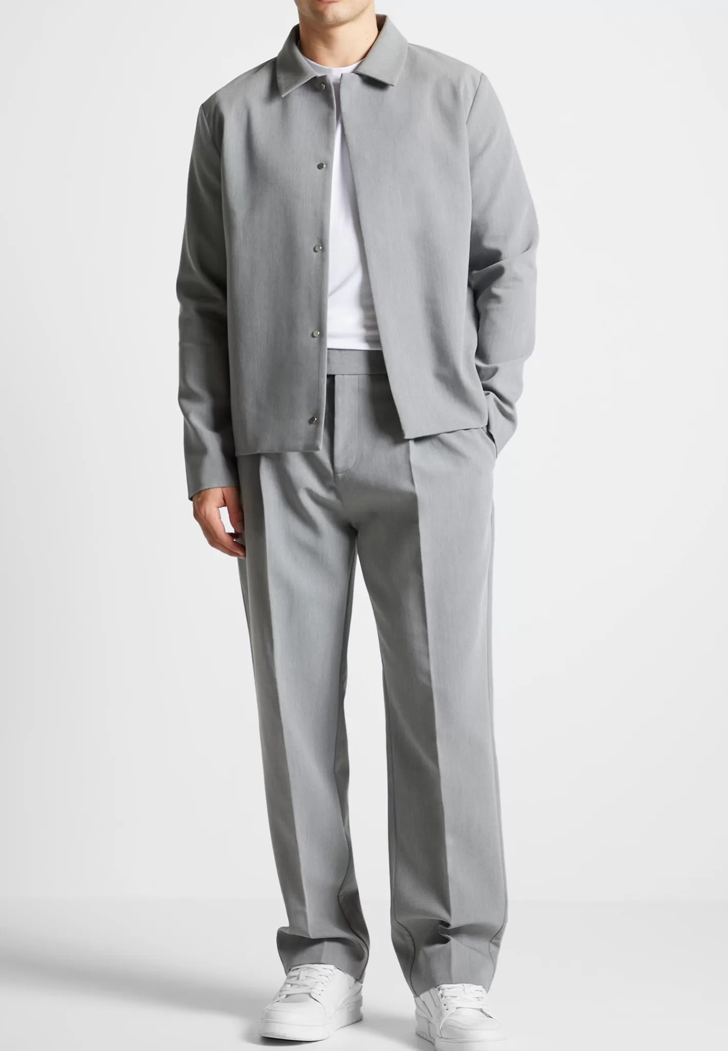 Minimal Boxy Jacket - Light Grey-Manière De Voir Cheap