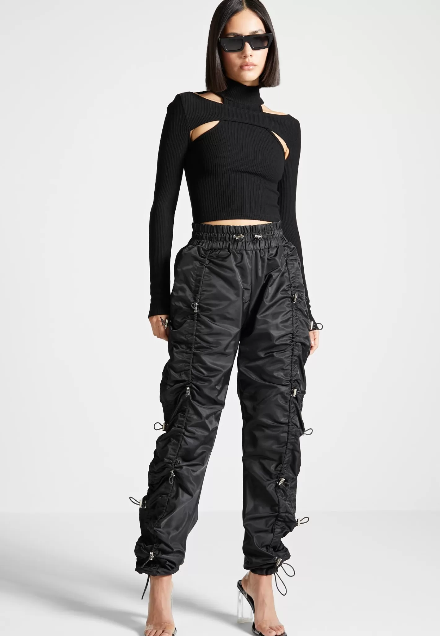 Nylon Bungee Ruched Cargo Pants - -Manière De Voir Discount