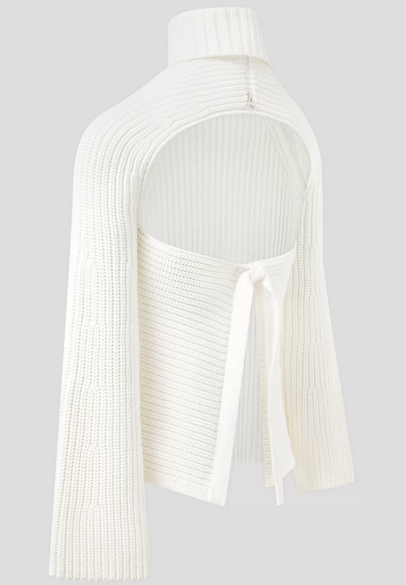 Open Back Knit Roll Neck Jumper - Off White-Manière De Voir Sale