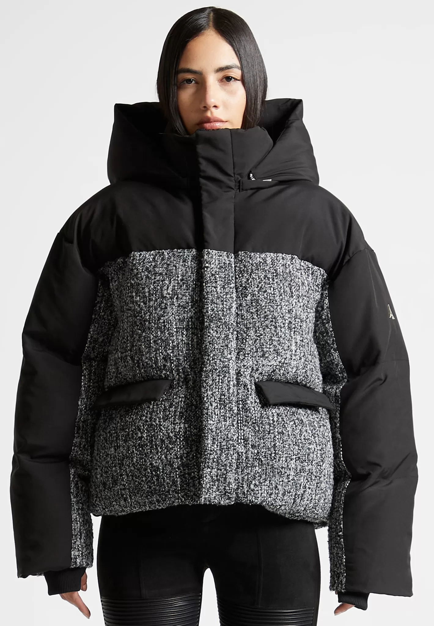 Oversized Tweed Puffer Jacket - -Manière De Voir Discount