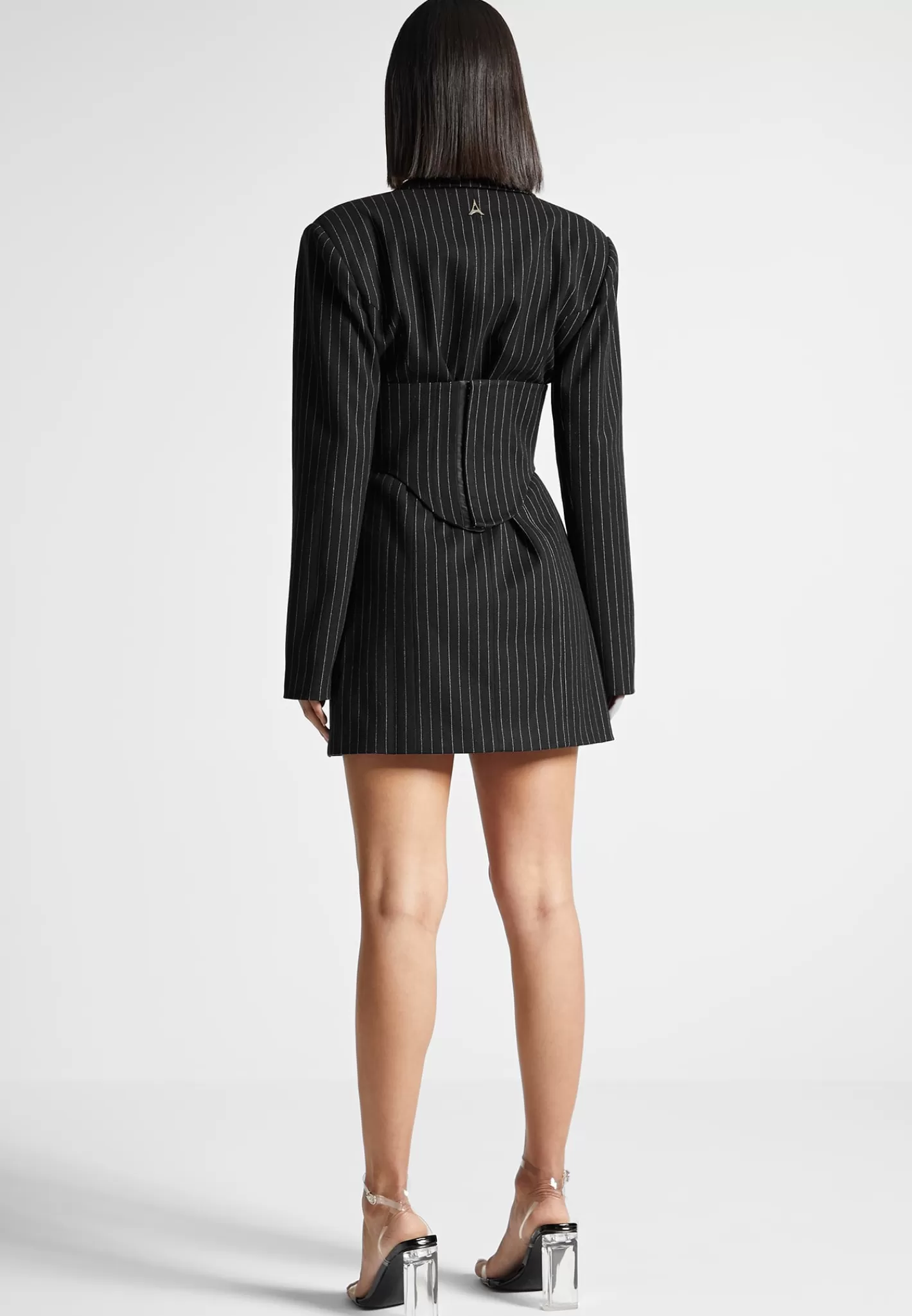 Pinstripe Blazer Dress with Reversible Corset - -Manière De Voir Best