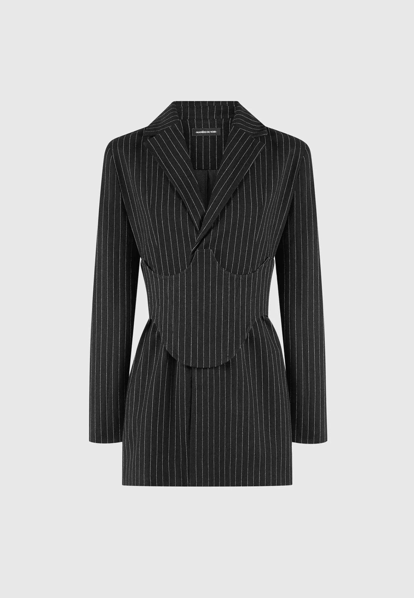 Pinstripe Blazer Dress with Reversible Corset - -Manière De Voir Best