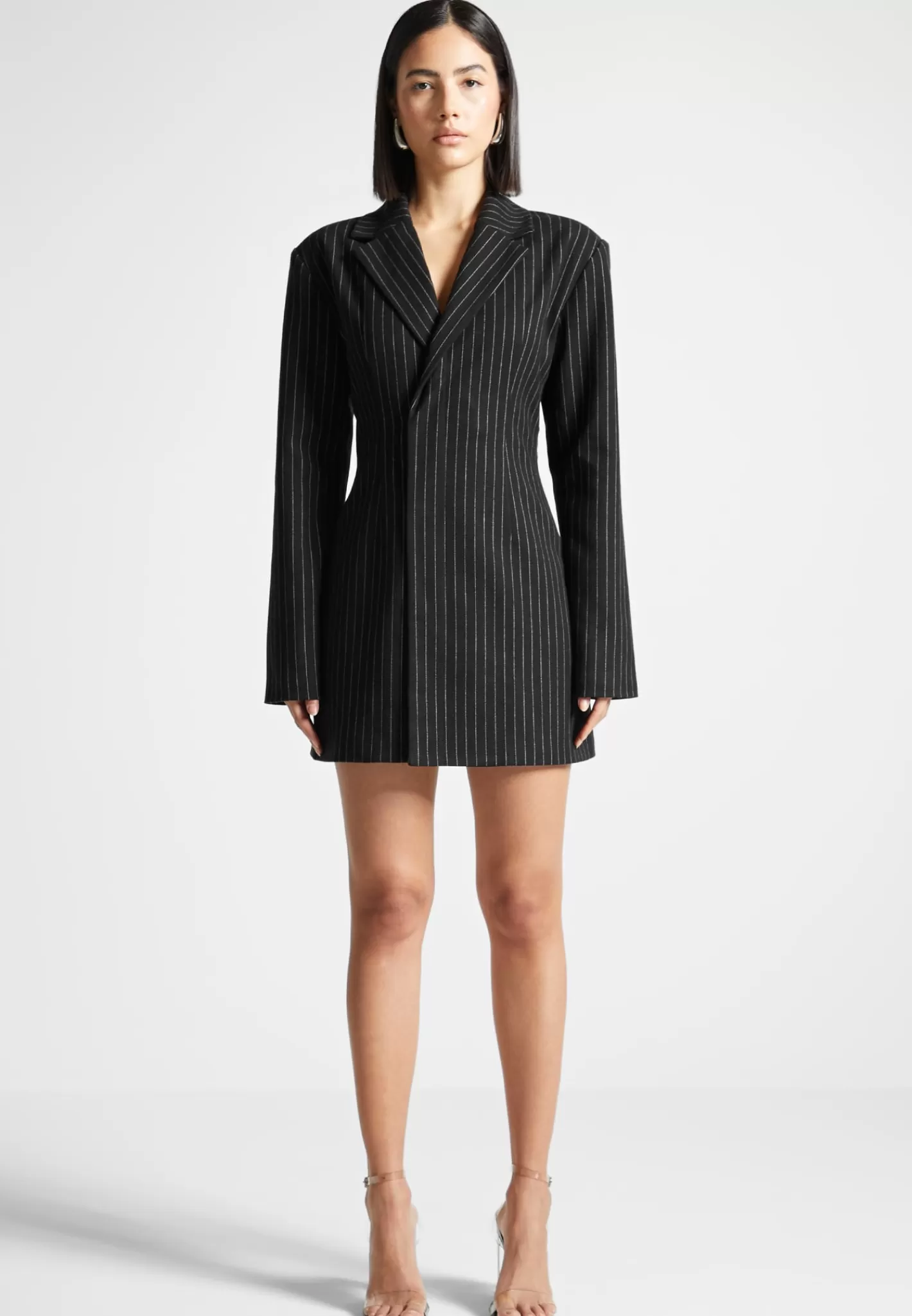 Pinstripe Blazer Dress with Reversible Corset - -Manière De Voir Best