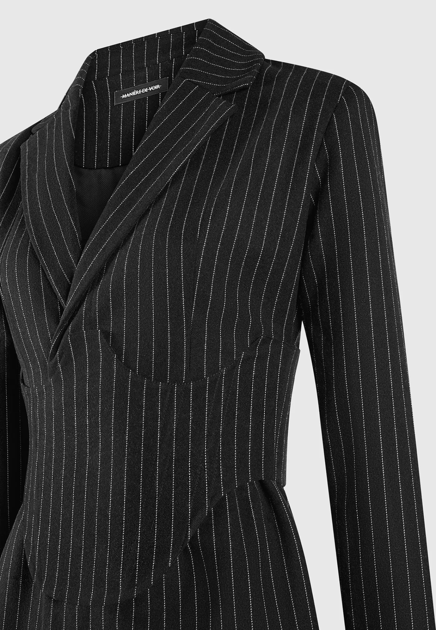 Pinstripe Blazer Dress with Reversible Corset - -Manière De Voir Best