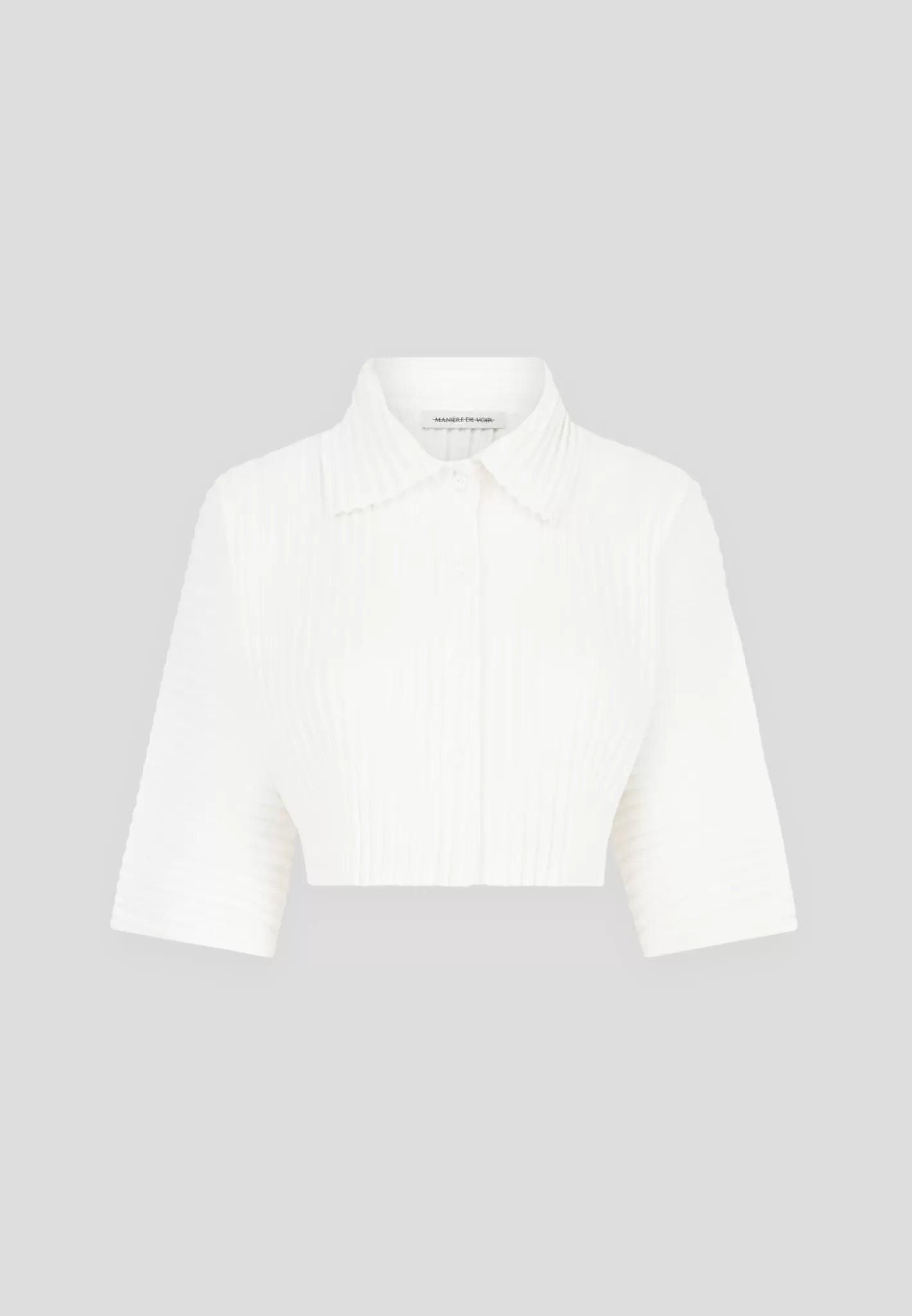 Pleated Cropped Shirt - Off White-Manière De Voir Clearance