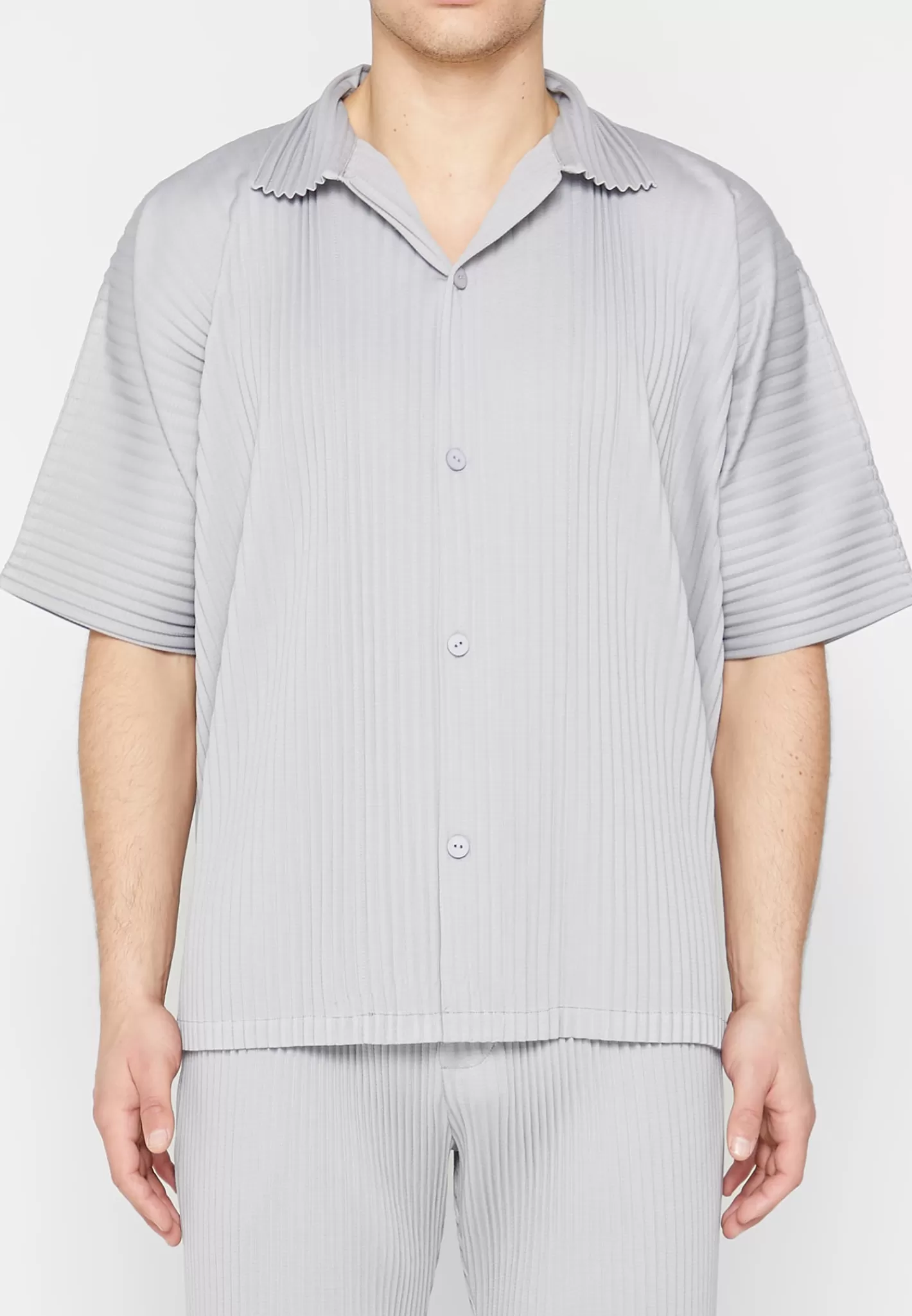 Pleated Shirt - Iced Grey-Manière De Voir Discount