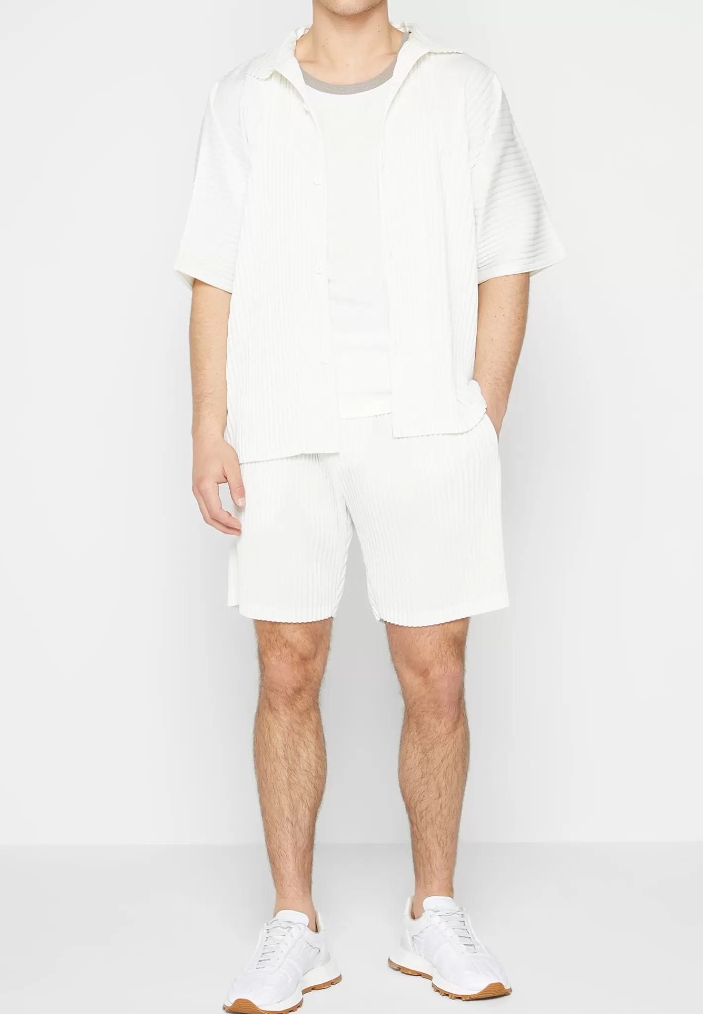 Pleated Shorts - Off White-Manière De Voir Cheap