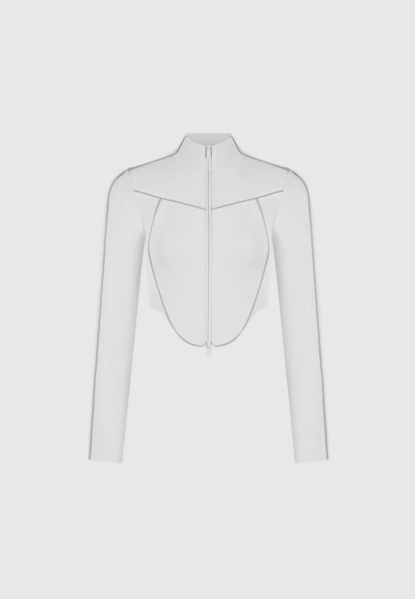 Reflective Piped Long Sleeve Corset Jacket - -Manière De Voir Fashion