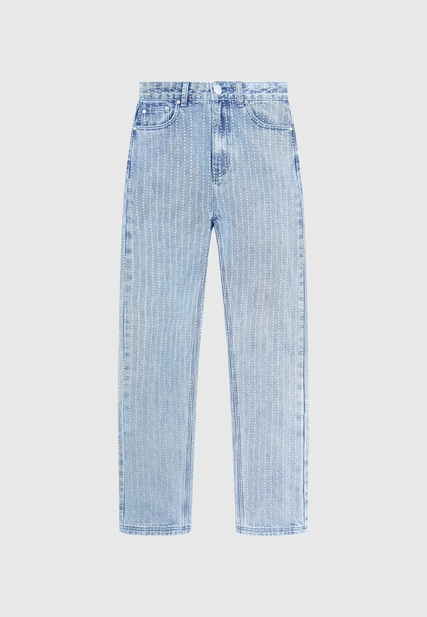Rhinestone Mom Jeans - Mid Blue-Manière De Voir Hot