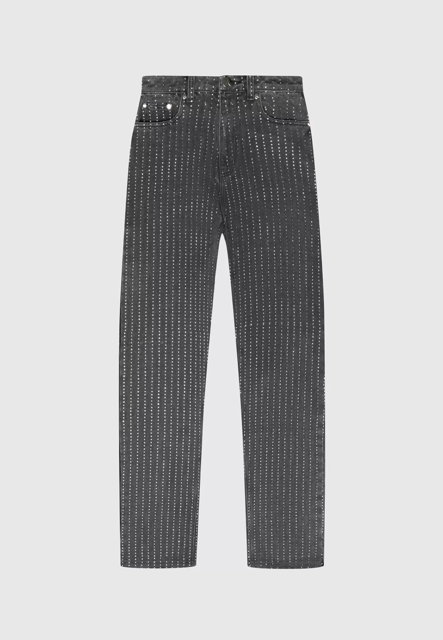 Rhinestone Mom Jeans - Washed Grey-Manière De Voir Store