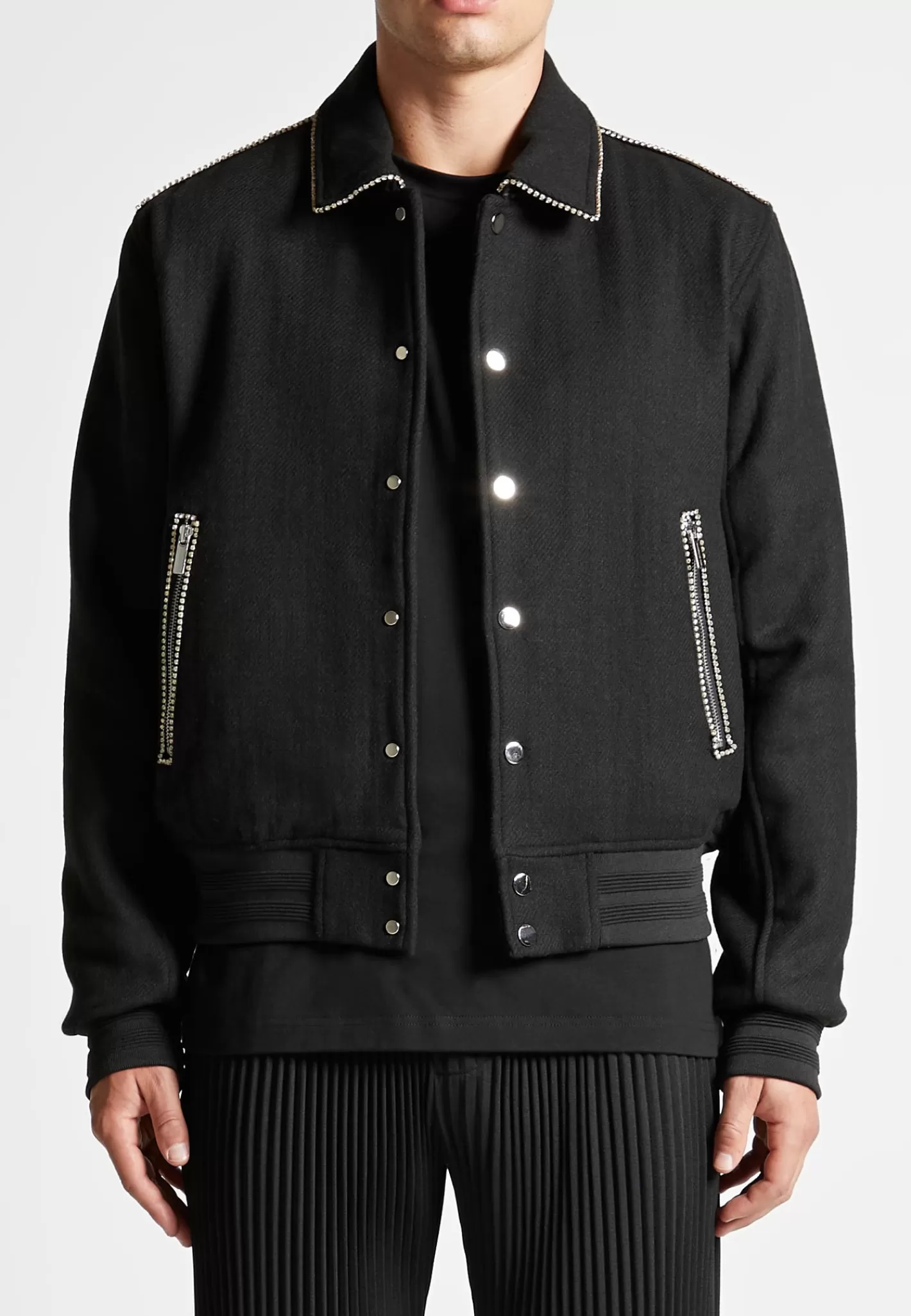 Rhinestone Wool Blend Varsity Jacket - -Manière De Voir Outlet