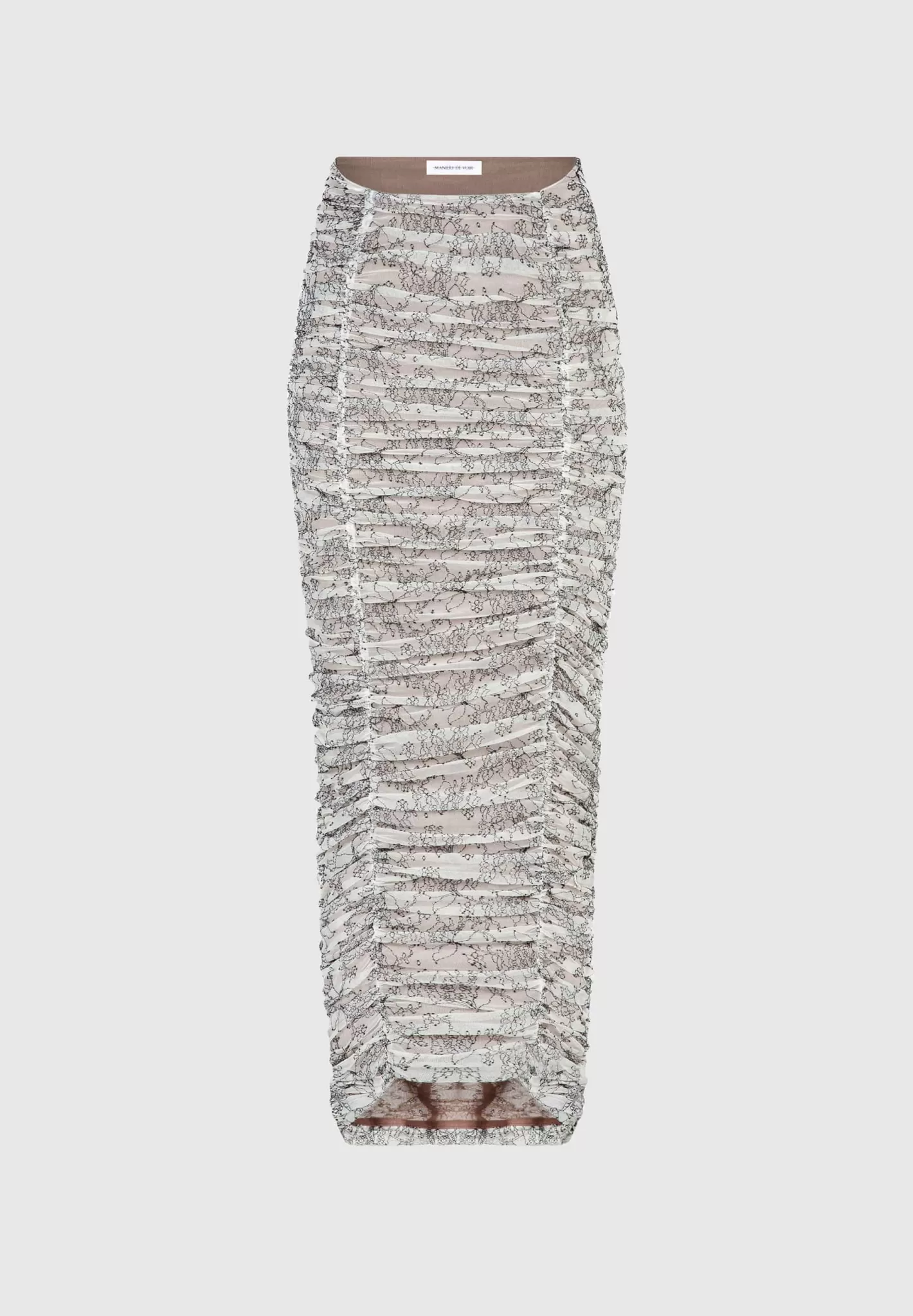 Ruched Lace Asymmetric Midaxi Skirt - Off White-Manière De Voir Outlet