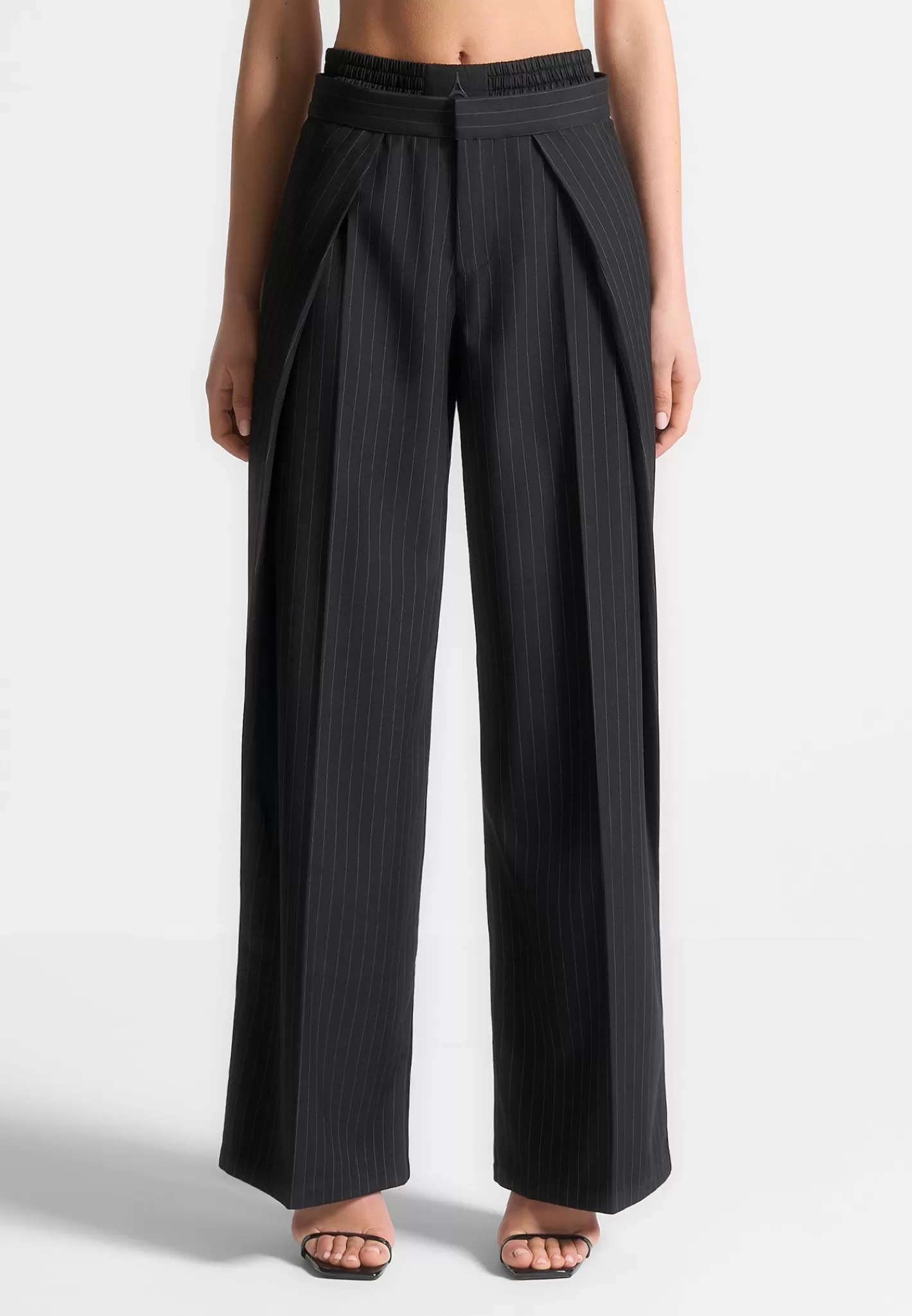 Satin Waistband Pinstripe Trousers - -Manière De Voir Flash Sale