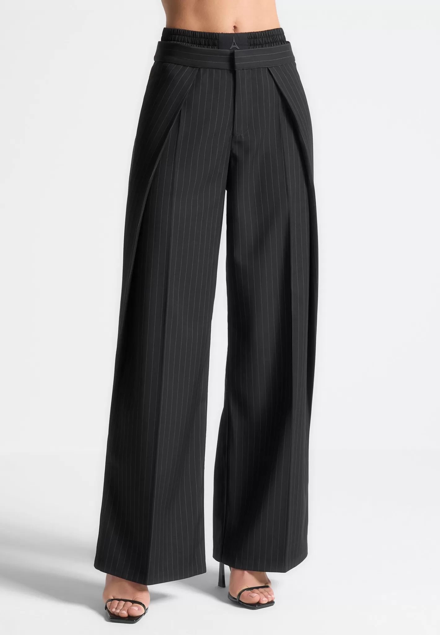 Satin Waistband Pinstripe Trousers - -Manière De Voir Flash Sale