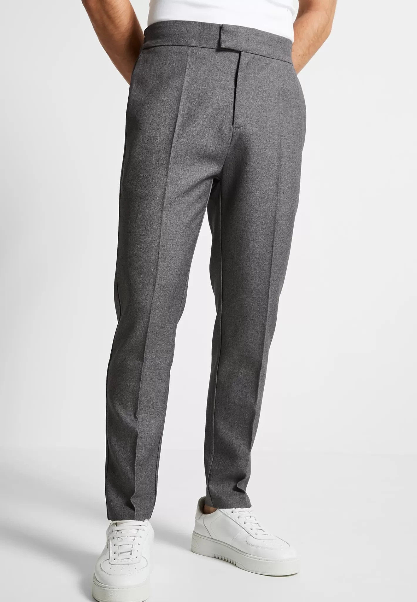 Tapered Fit Press Crease Tailored Trousers - -Manière De Voir Fashion