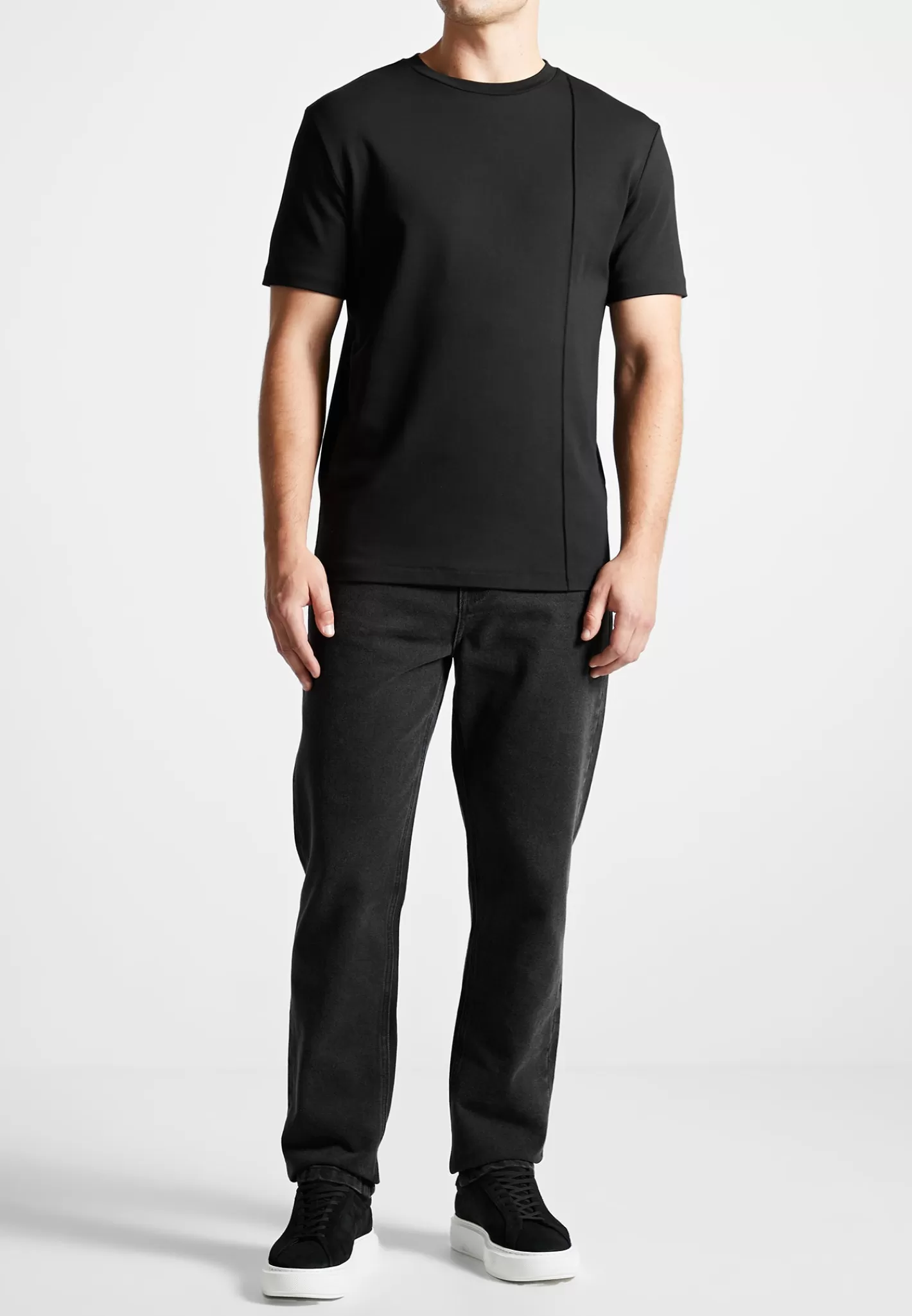 Éternel Slim Fit Cotton T-Shirt with Pintuck - -Manière De Voir Fashion
