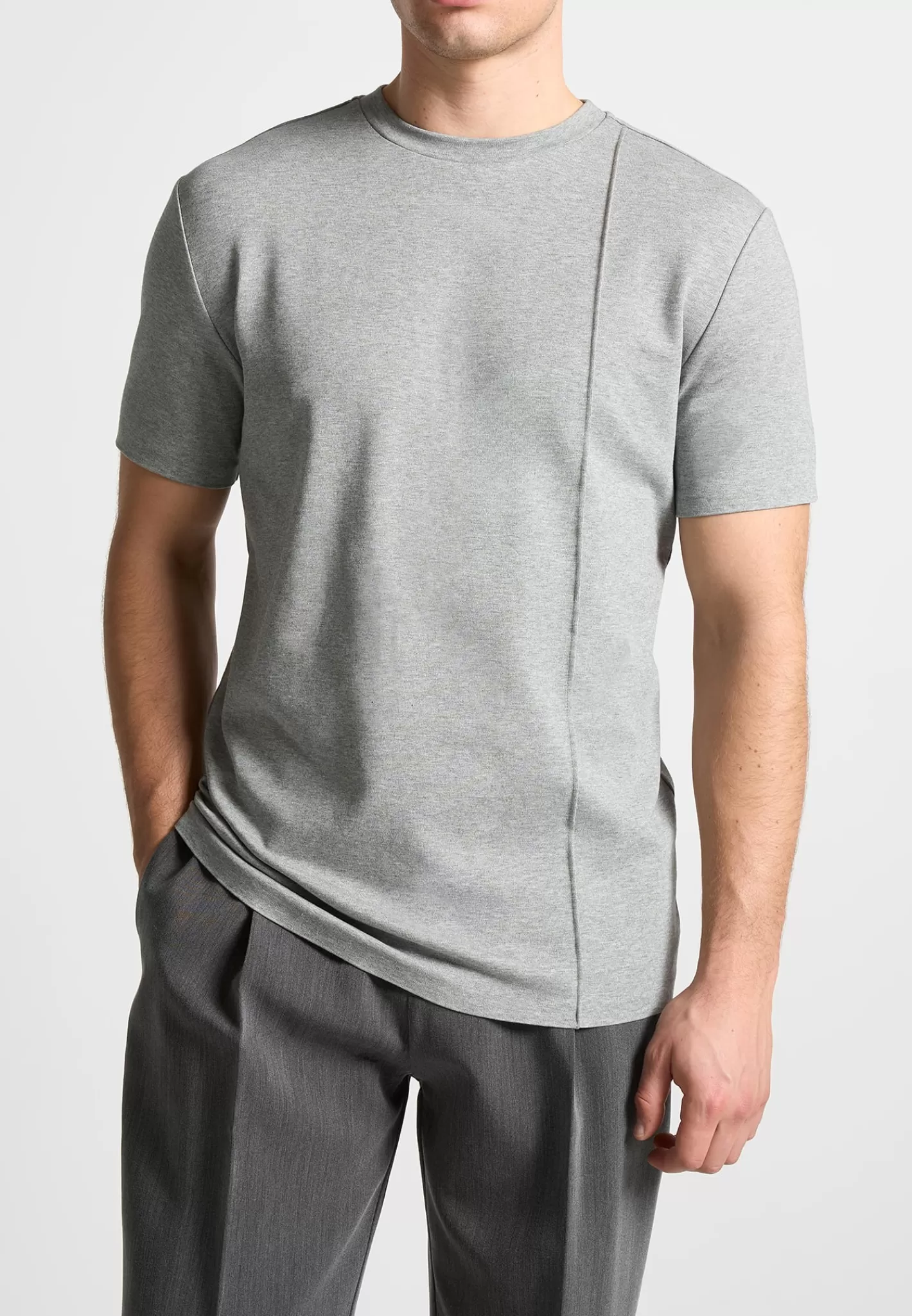 Éternel Slim Fit Cotton T-Shirt with Pintuck - -Manière De Voir Clearance
