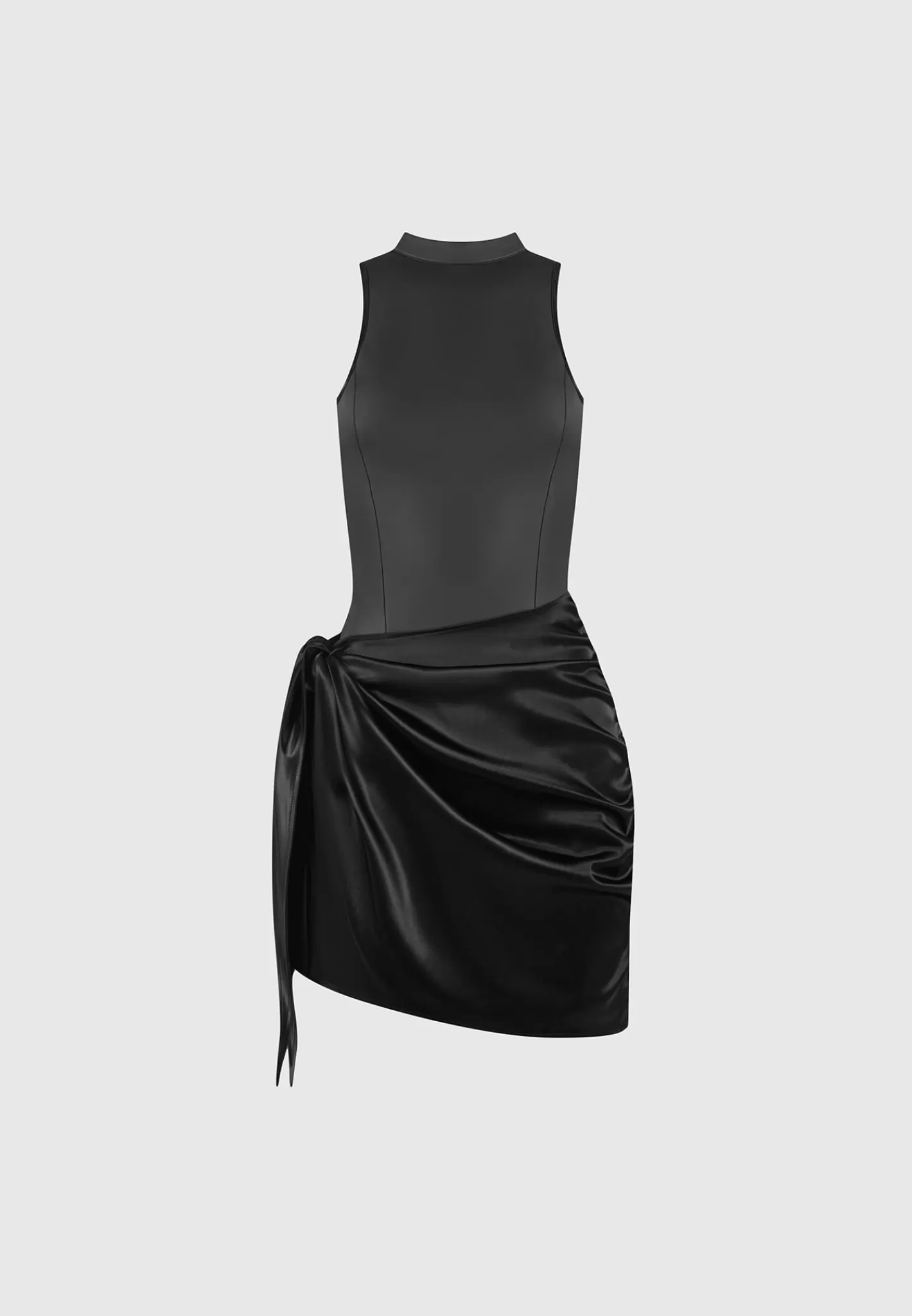 Vegan Leather & Satin Wrap Bodycon Dress - -Manière De Voir Discount