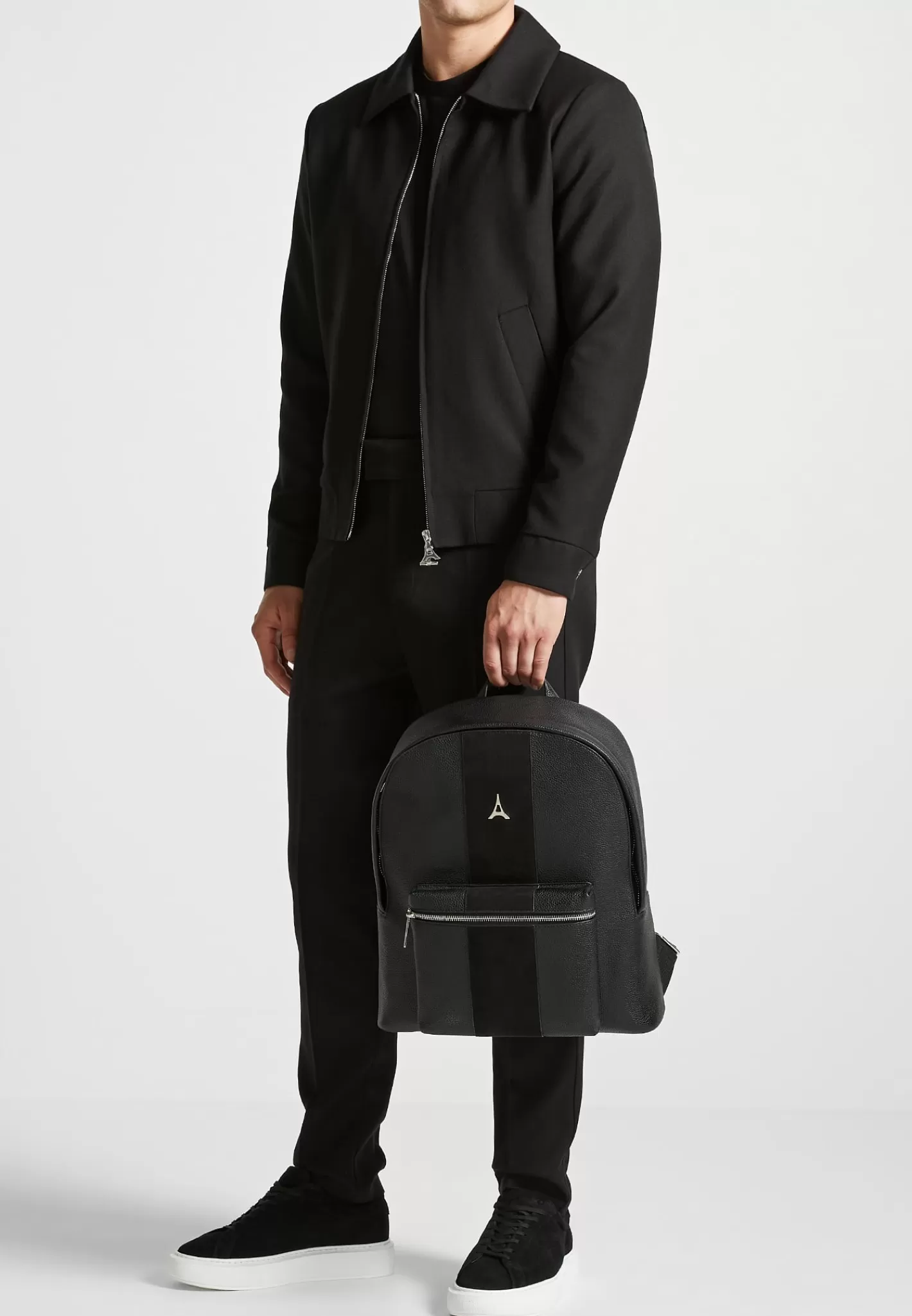Vegan Leather Backpack with Suede Panel - -Manière De Voir Cheap