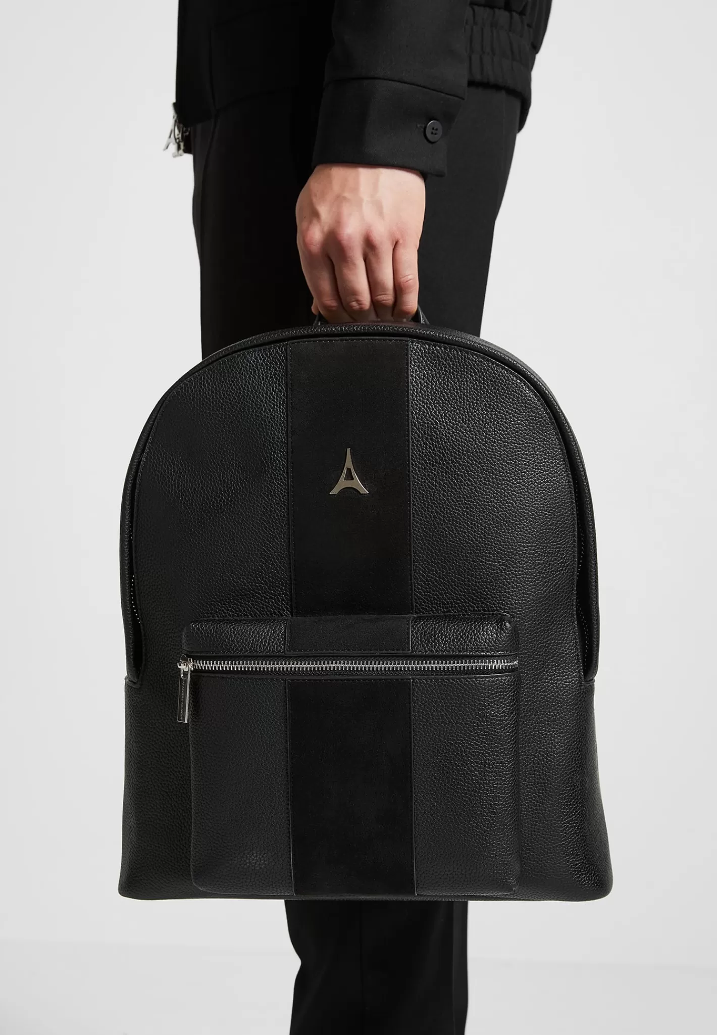 Vegan Leather Backpack with Suede Panel - -Manière De Voir Cheap