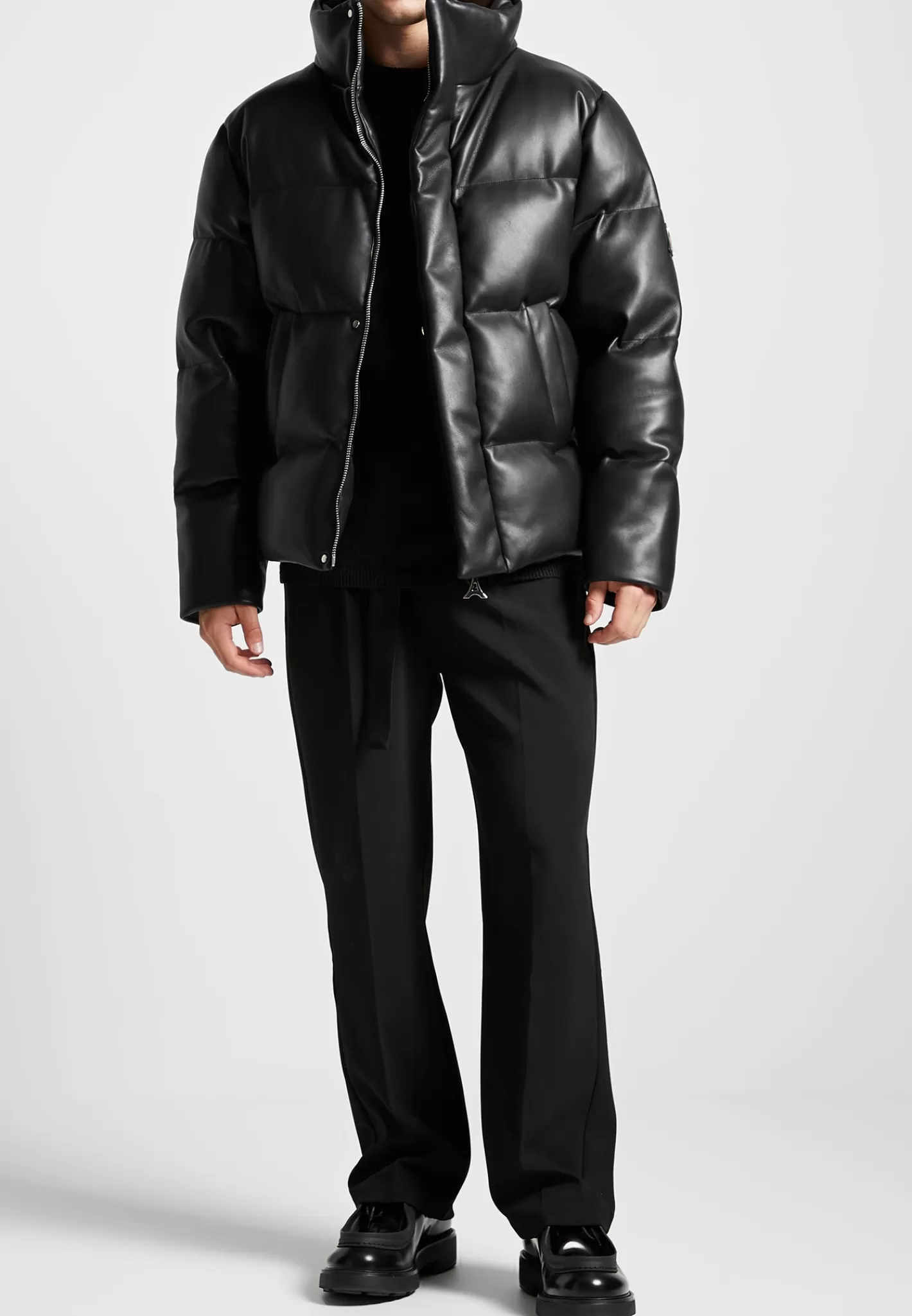 Vegan Leather Puffer Jacket - -Manière De Voir Fashion