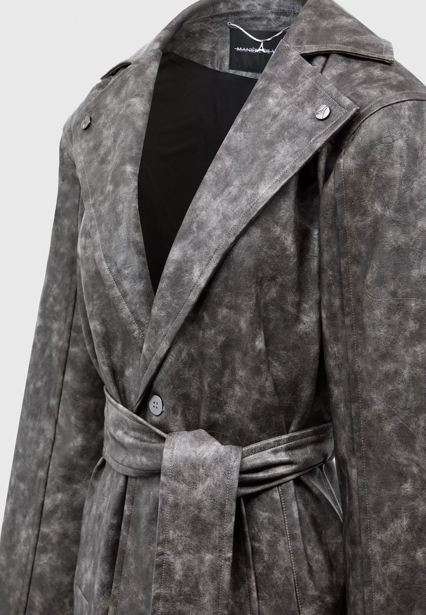 Vintage Vegan Leather Trench Coat - -Manière De Voir New